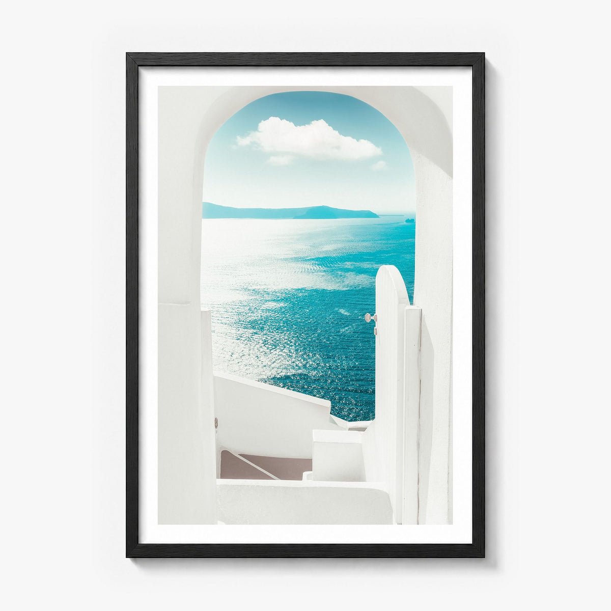 Greece Photo No 2 Poster in a black wood frame, white border