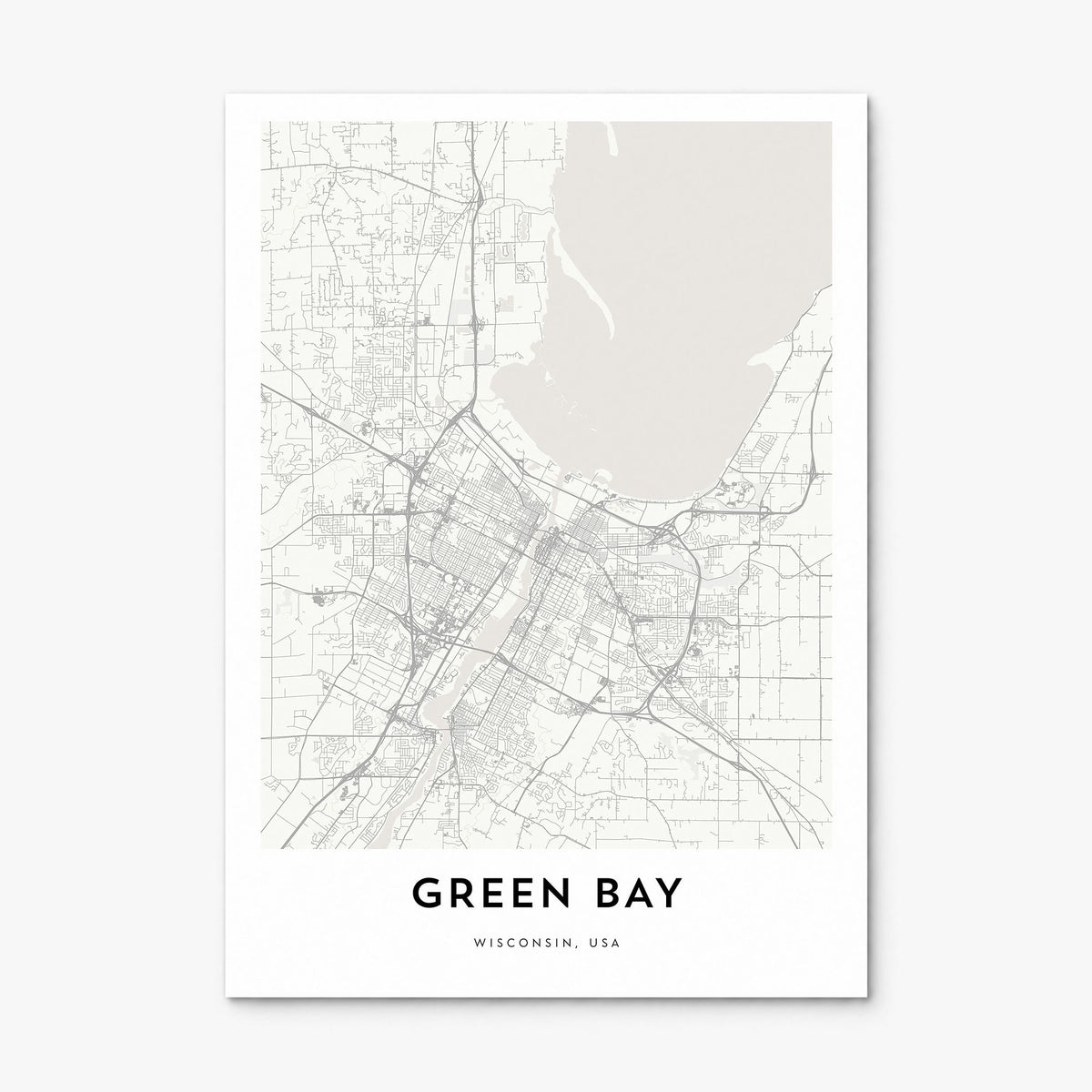 Green Bay Map Poster, print only (unframed)