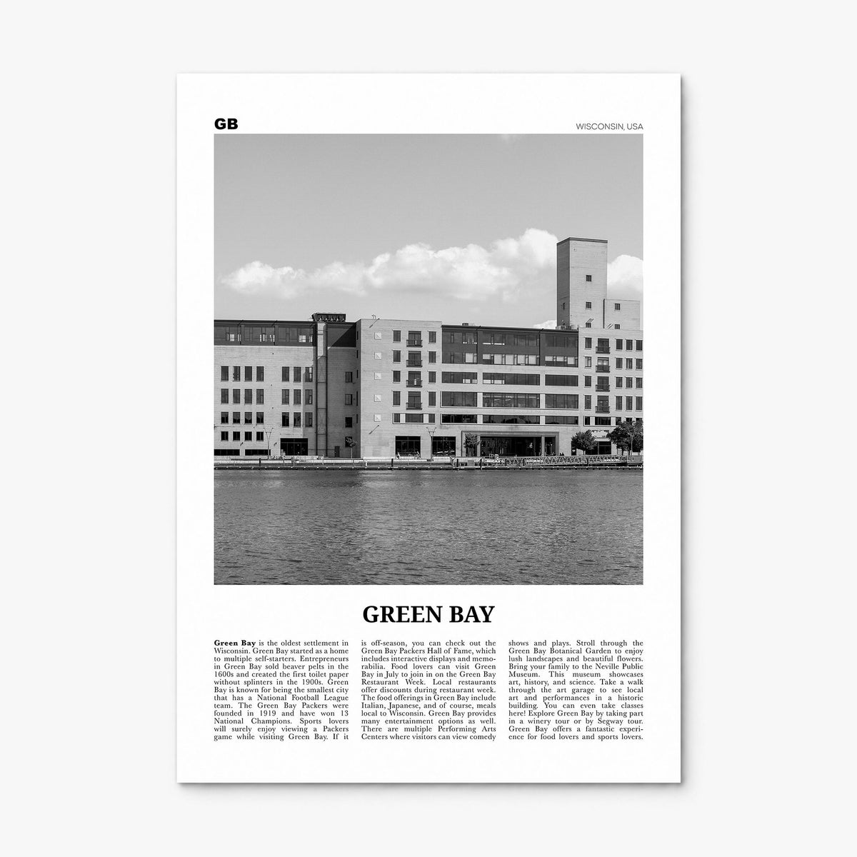 Green Bay Newspaper Poster, print only (unframed)