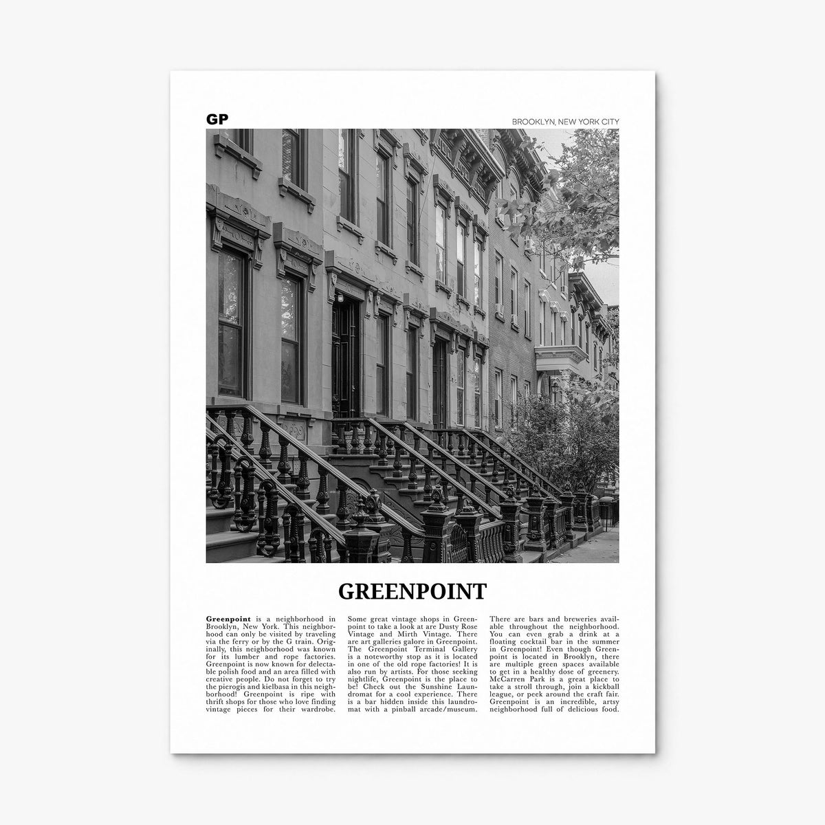 Greenpoint Newspaper Poster, print only (unframed)