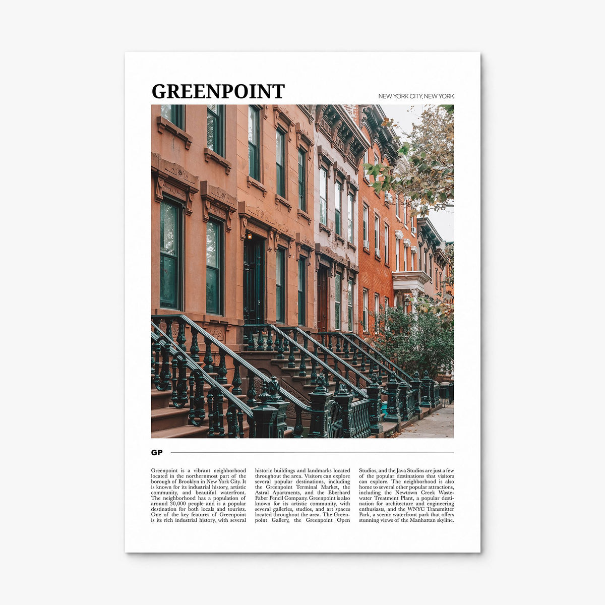 Greenpoint Travel Poster, print only (unframed)