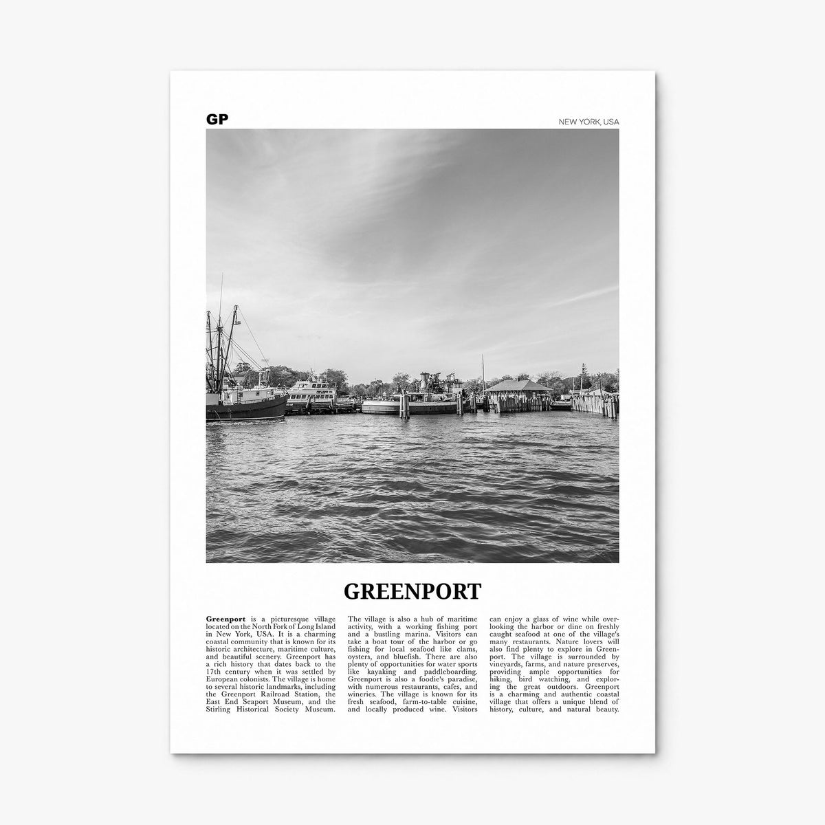 Greenport Newspaper Poster, print only (unframed)