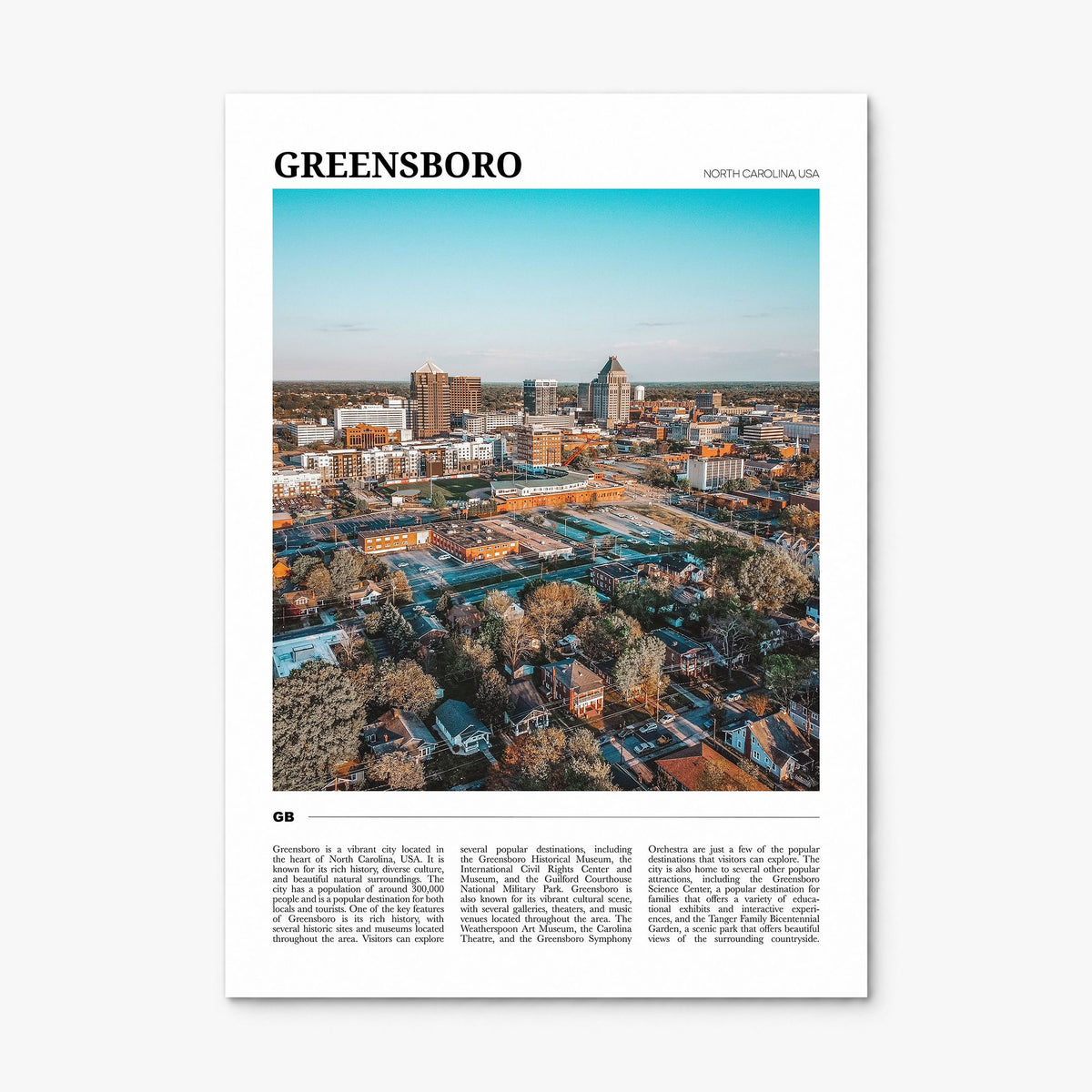 Greensboro Travel Poster, print only (unframed)