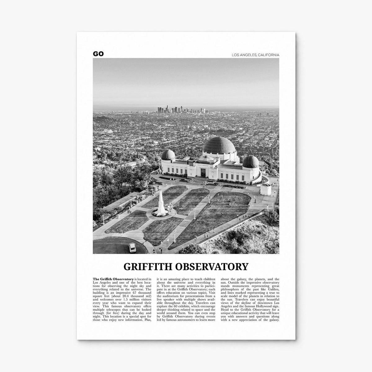 Griffith Observatory Newspaper Poster, print only (unframed)