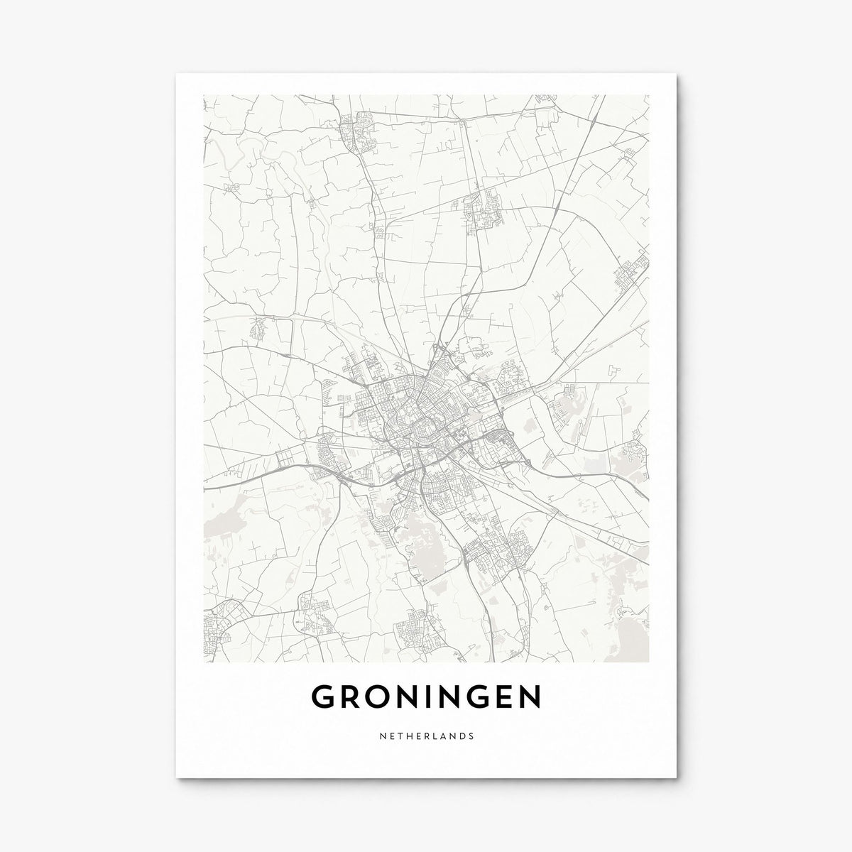 Groningen Map Poster, print only (unframed)