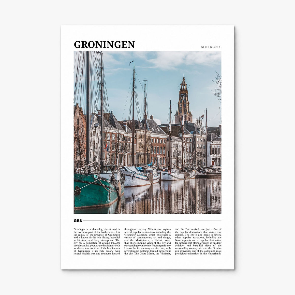 Groningen Travel Poster, print only (unframed)