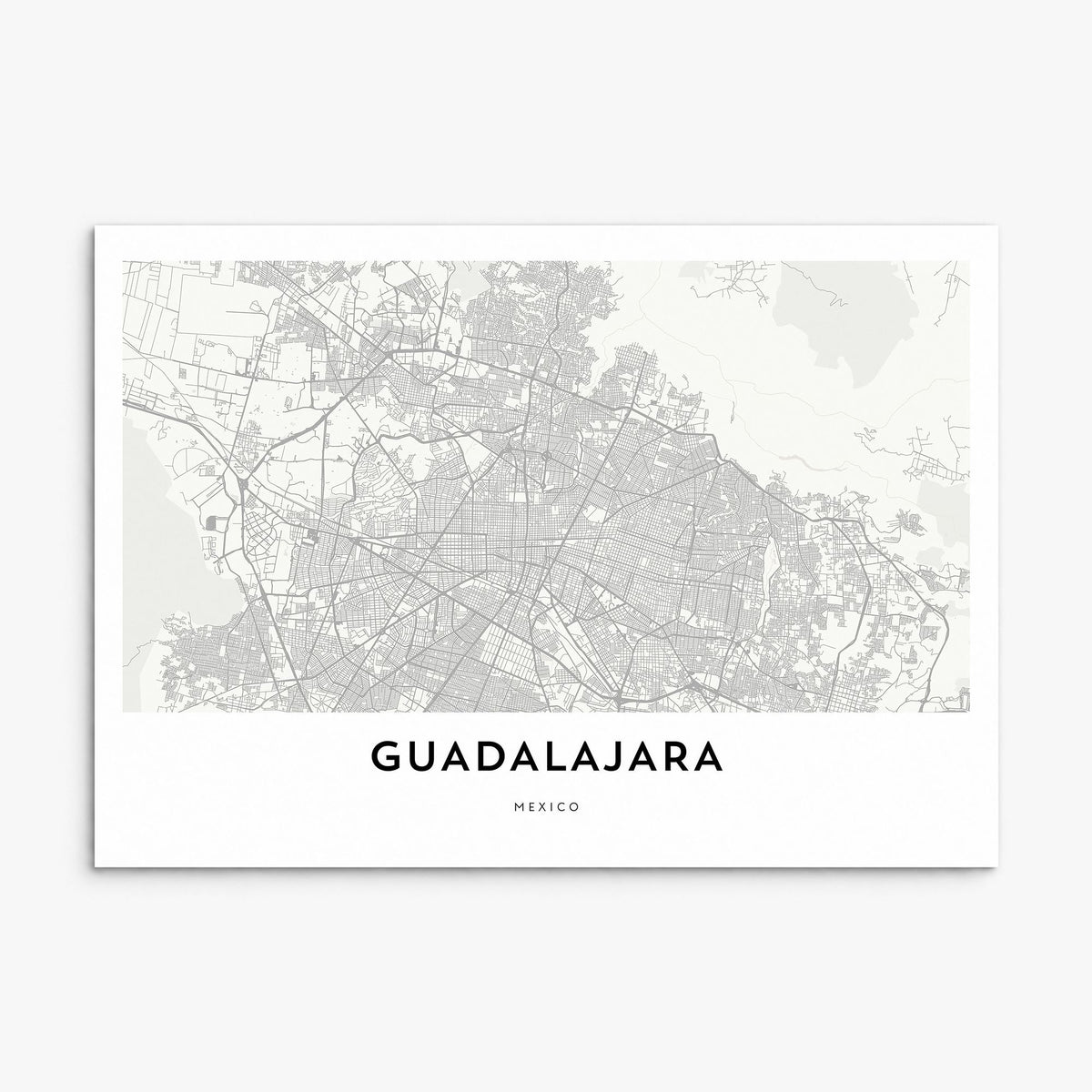 Guadalajara Map Poster, print only (unframed)