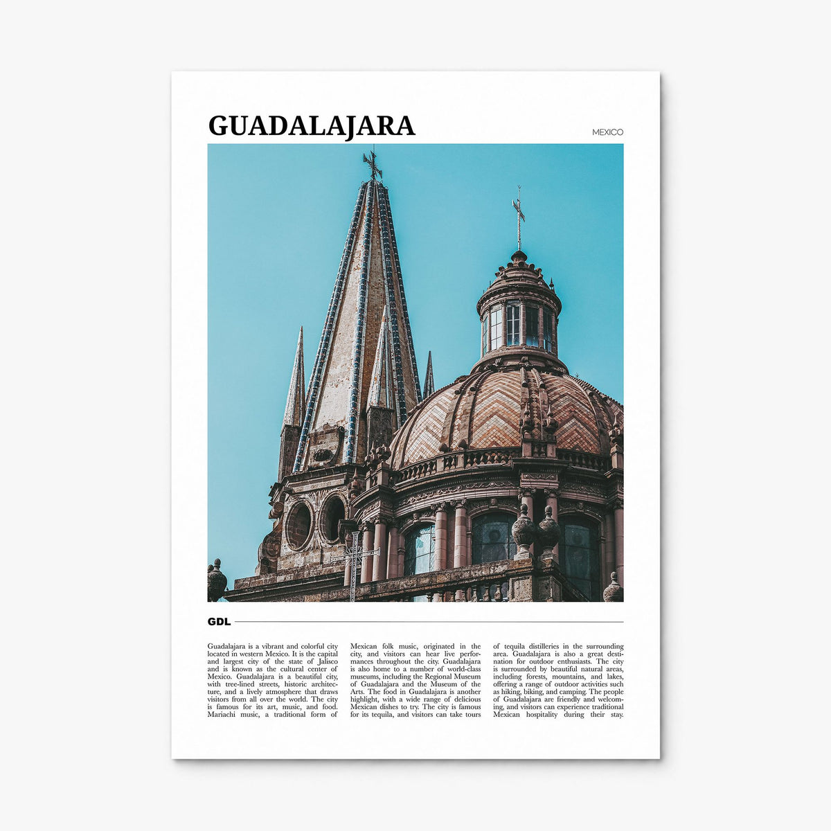 Guadalajara Travel Poster, print only (unframed)