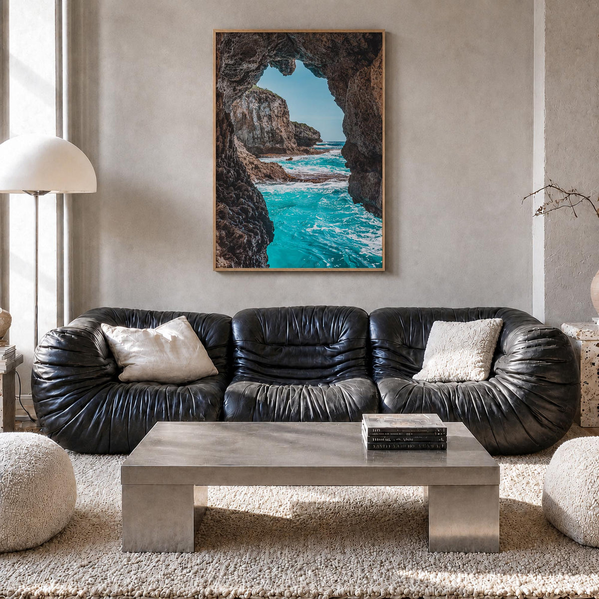 Guam no. 2 colorful photo poster of Oceania – vertical wall art in natural wood frame, hanging on wall