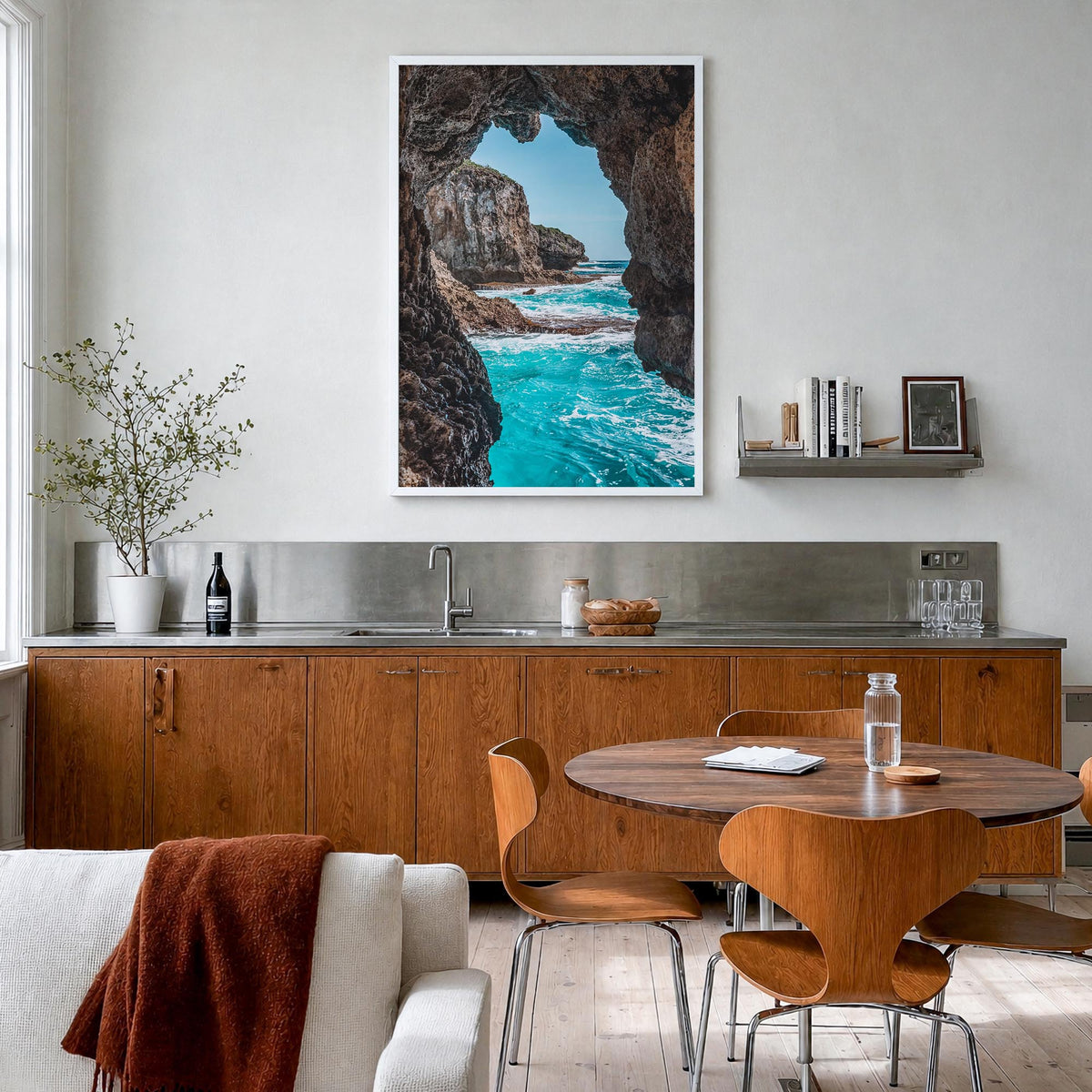Guam no. 2 colorful photo poster of Oceania – vertical wall art in white wood frame, hanging on wall