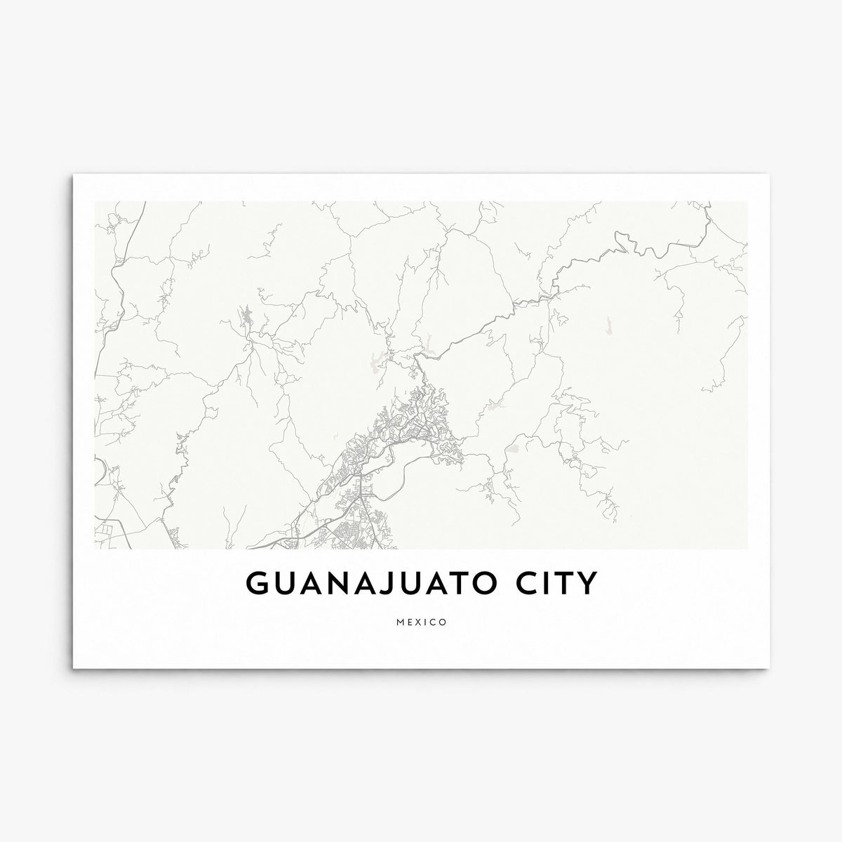 Guanajuato City Map Poster, print only (unframed)