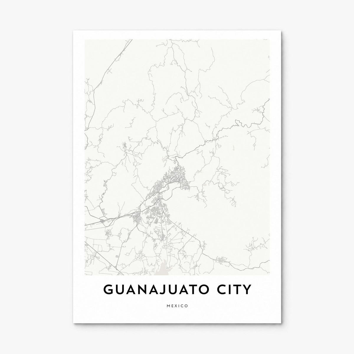 Guanajuato City Map Poster, print only (unframed)
