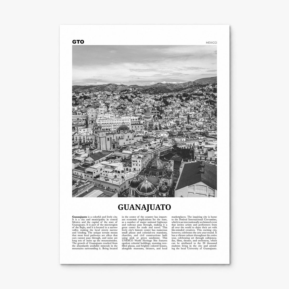 Guanajuato City Newspaper Poster, print only (unframed)