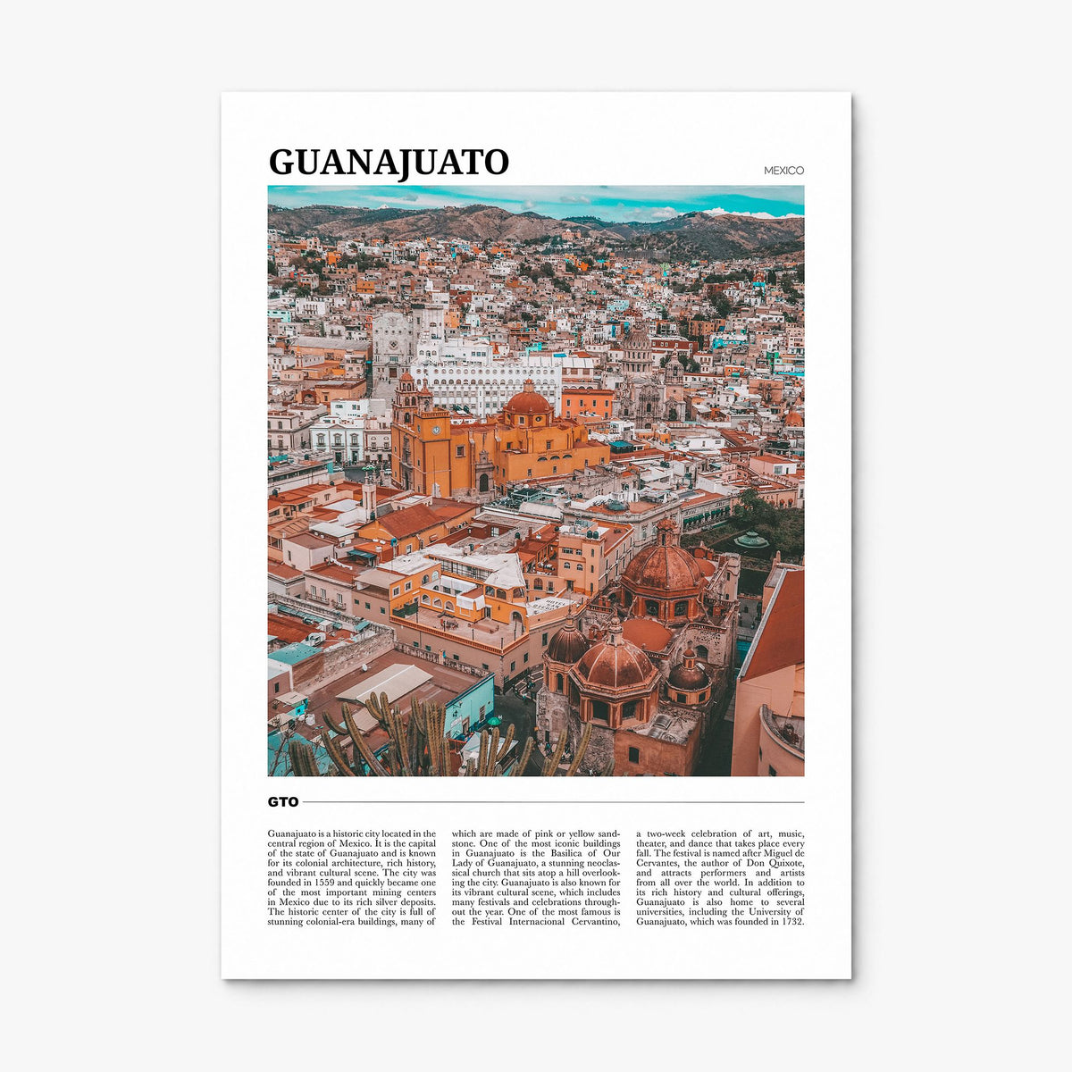 Guanajuato City Travel Poster, print only (unframed)