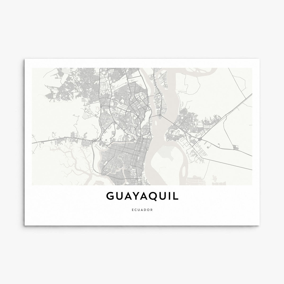 Guayaquil Map Poster, print only (unframed)