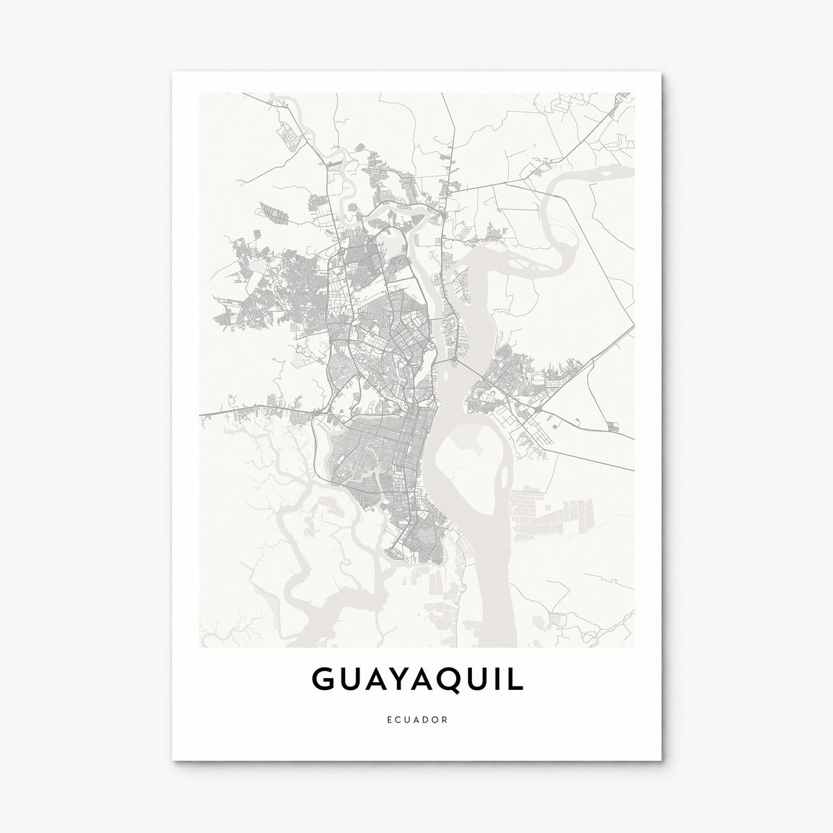 Guayaquil Map Poster, print only (unframed)