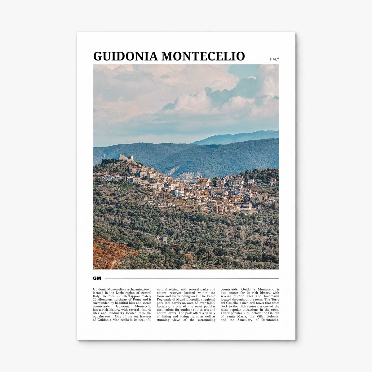 Guidonia Montecelio Travel Poster, print only (unframed)