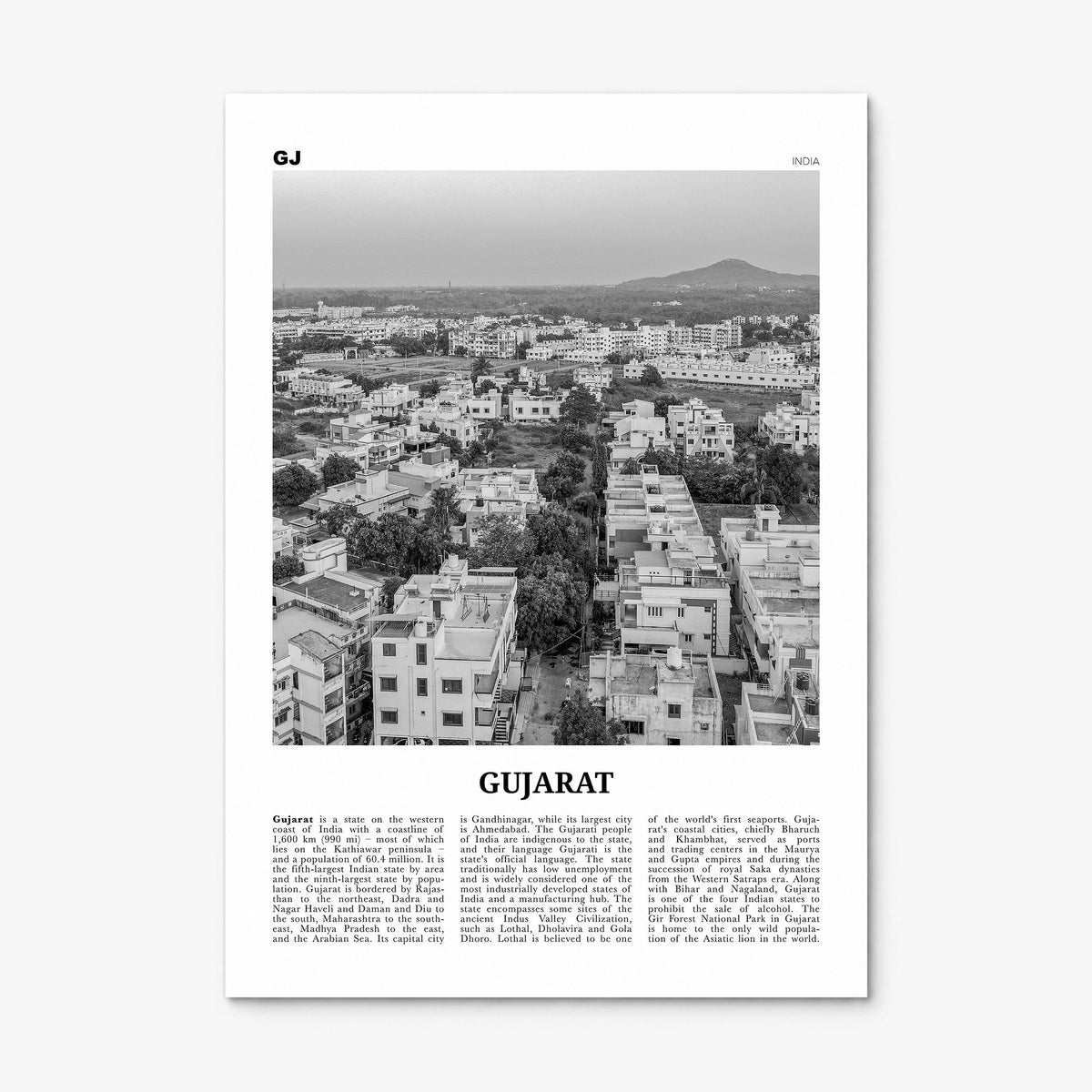 Gujarat Newspaper Poster, print only (unframed)