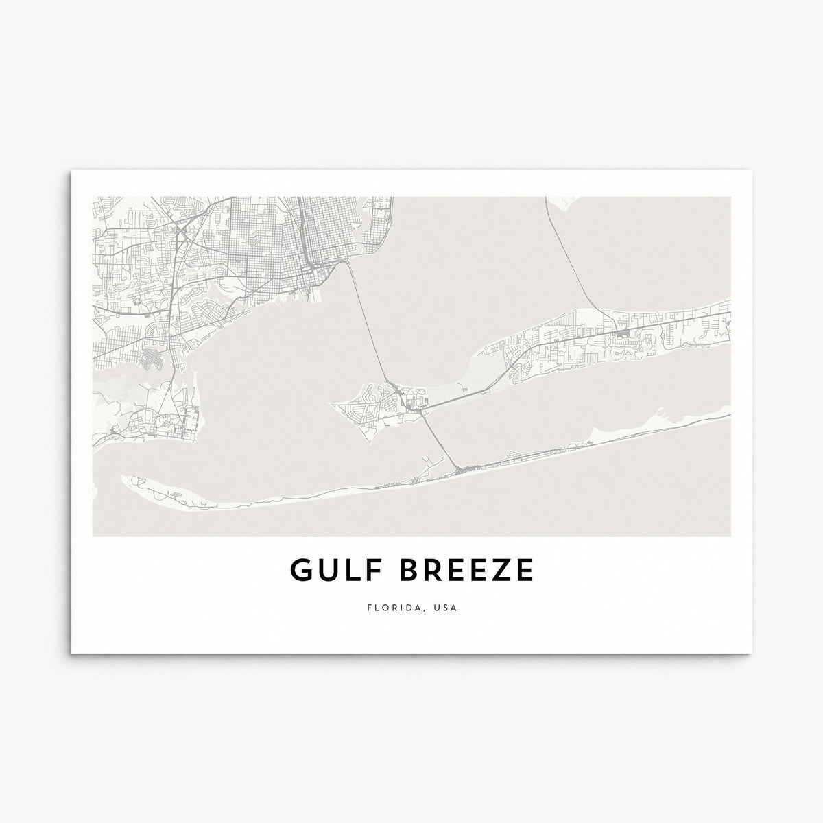 Gulf Breeze Map Poster, print only (unframed)