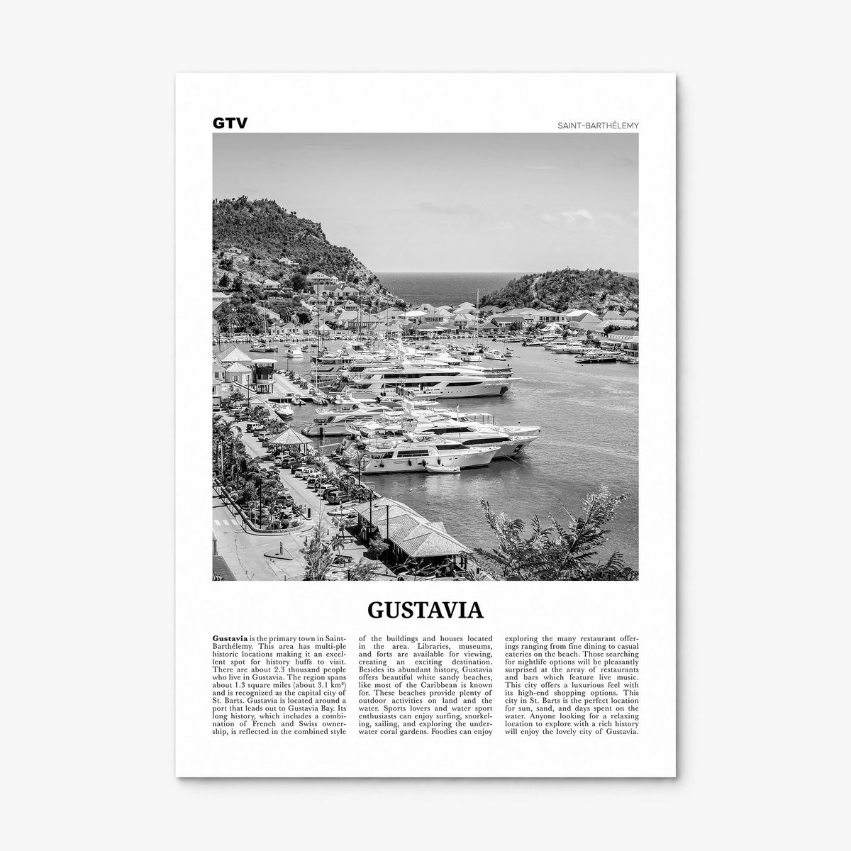 Gustavia Newspaper Poster, print only (unframed)