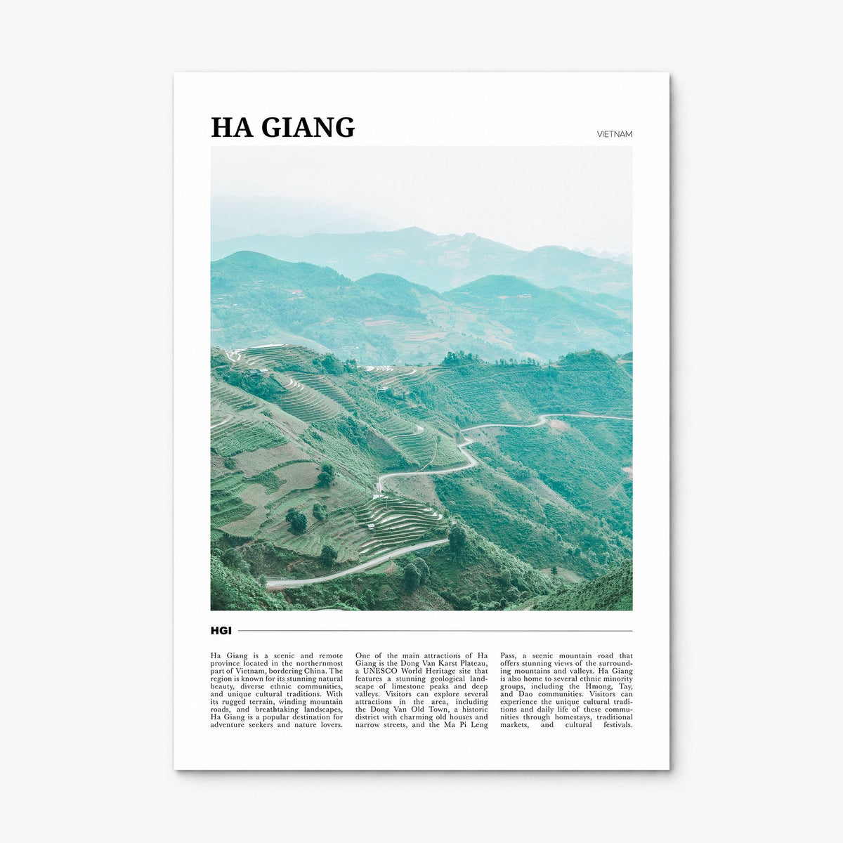Ha Giang Travel Poster, print only (unframed)