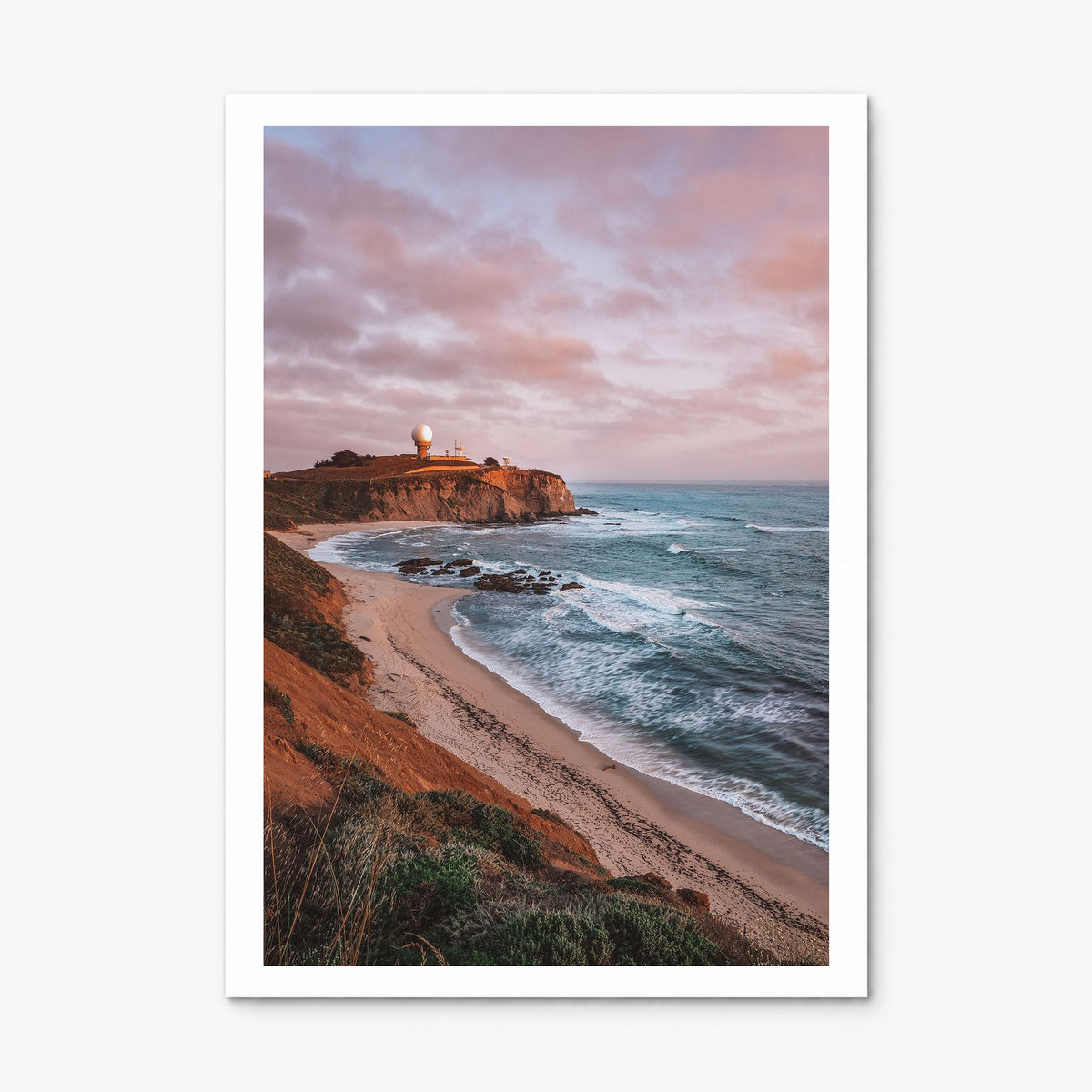 Half Moon Bay Photo Poster, print only (unframed), white border