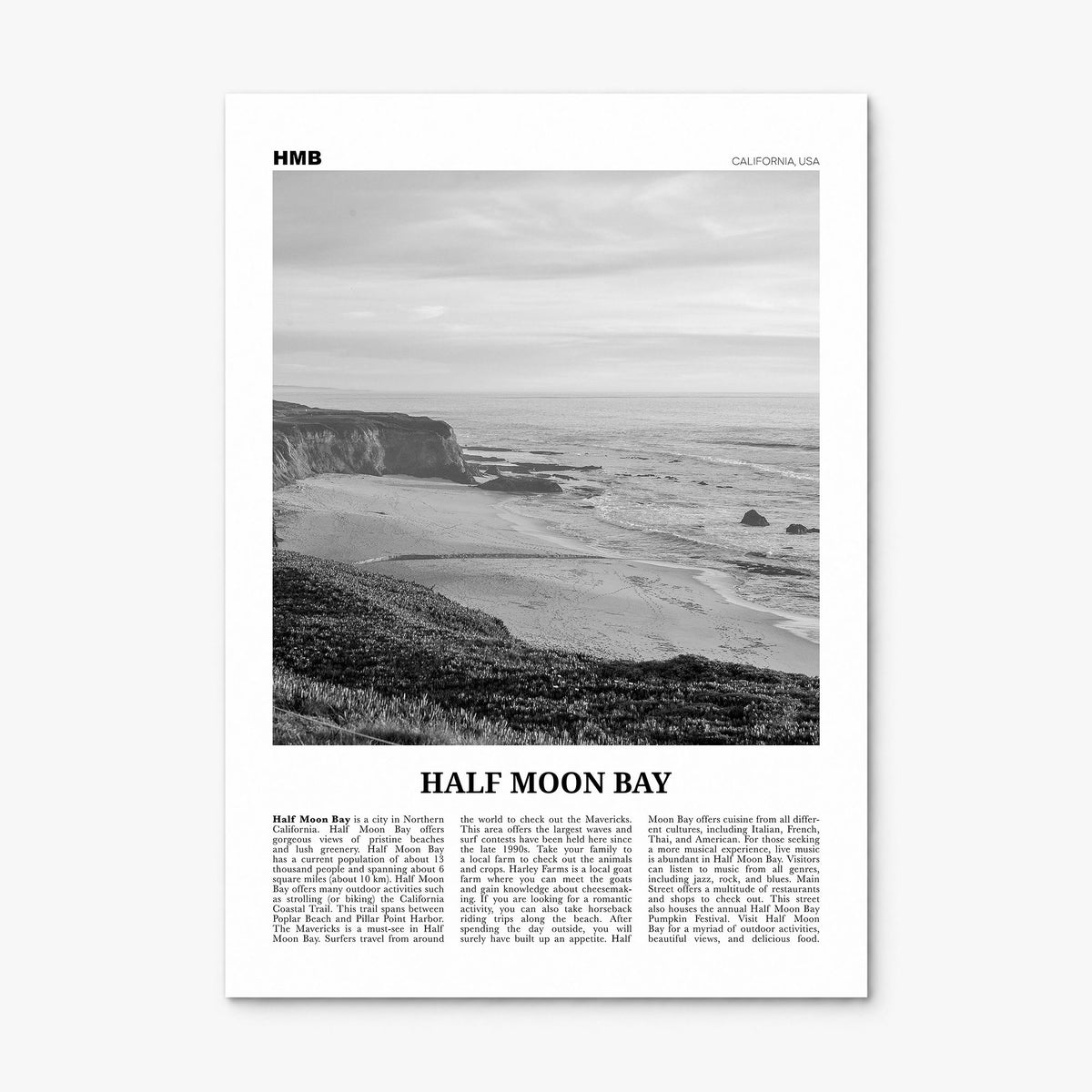 Half Moon Bay Newspaper Poster, print only (unframed)