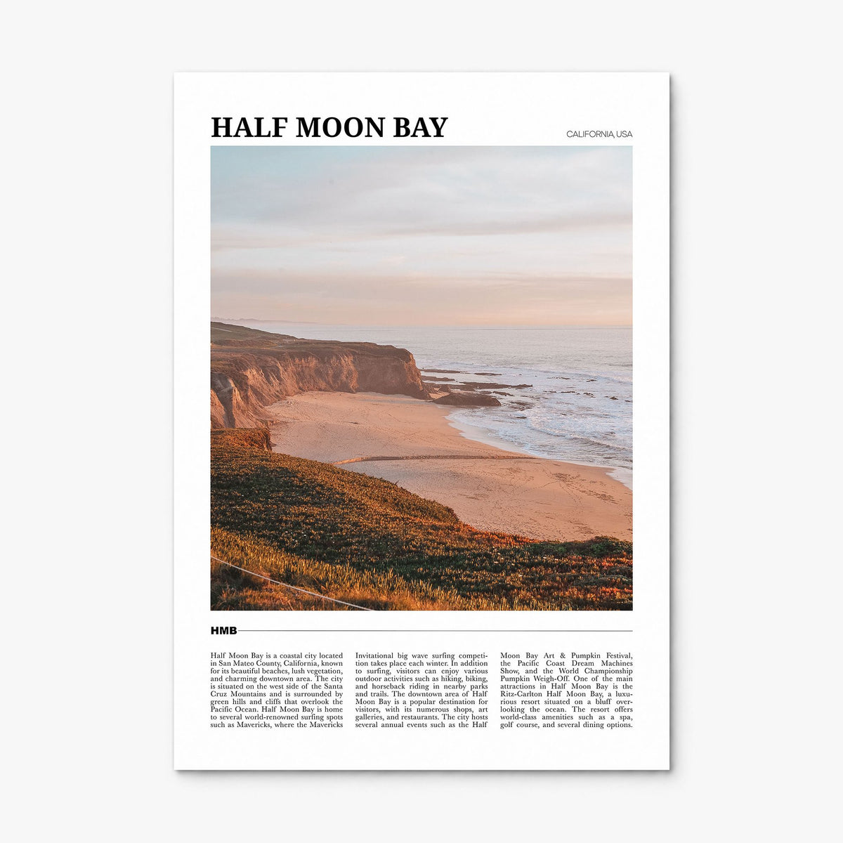Half Moon Bay Travel No 1 Poster, print only (unframed)