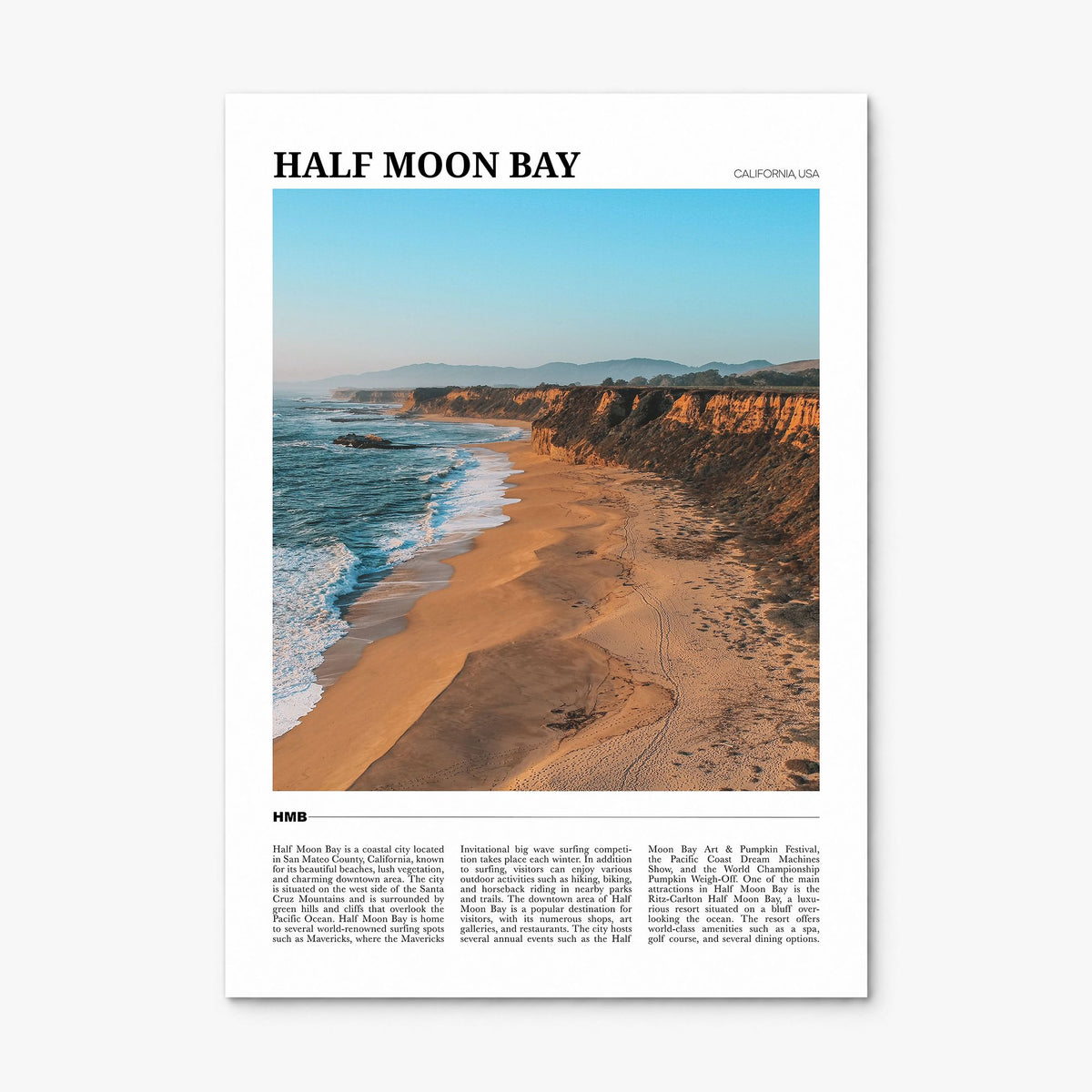Half Moon Bay Travel No 2 Poster, print only (unframed)