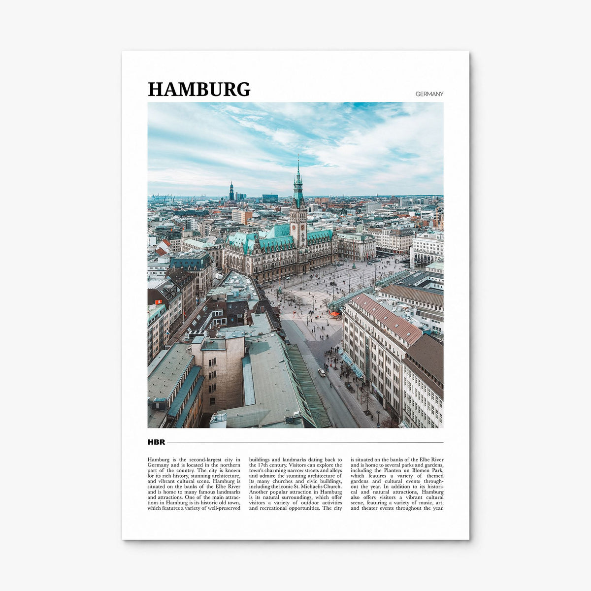 Hamburg Travel Poster, print only (unframed)