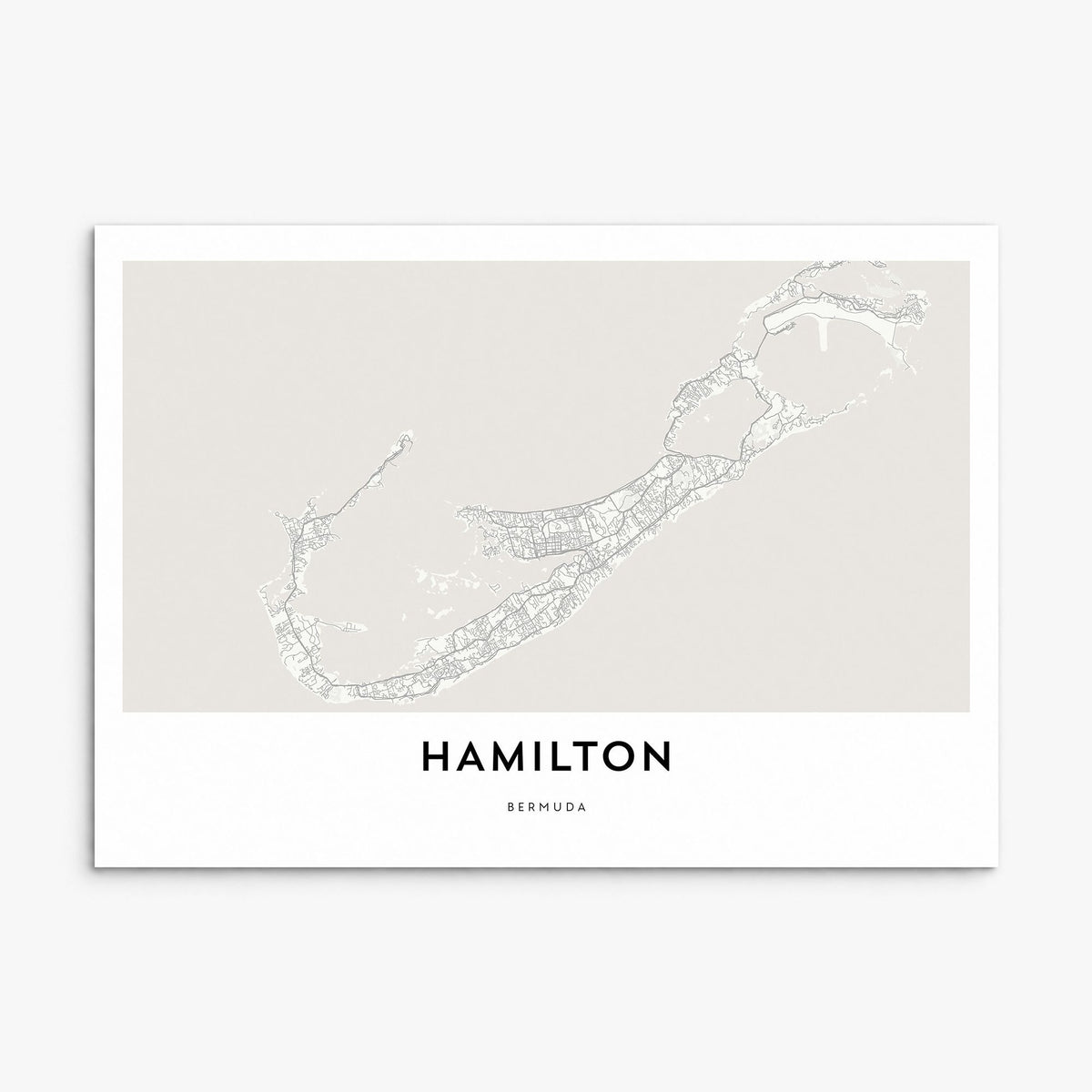 Hamilton, Bermuda Map Poster, print only (unframed)