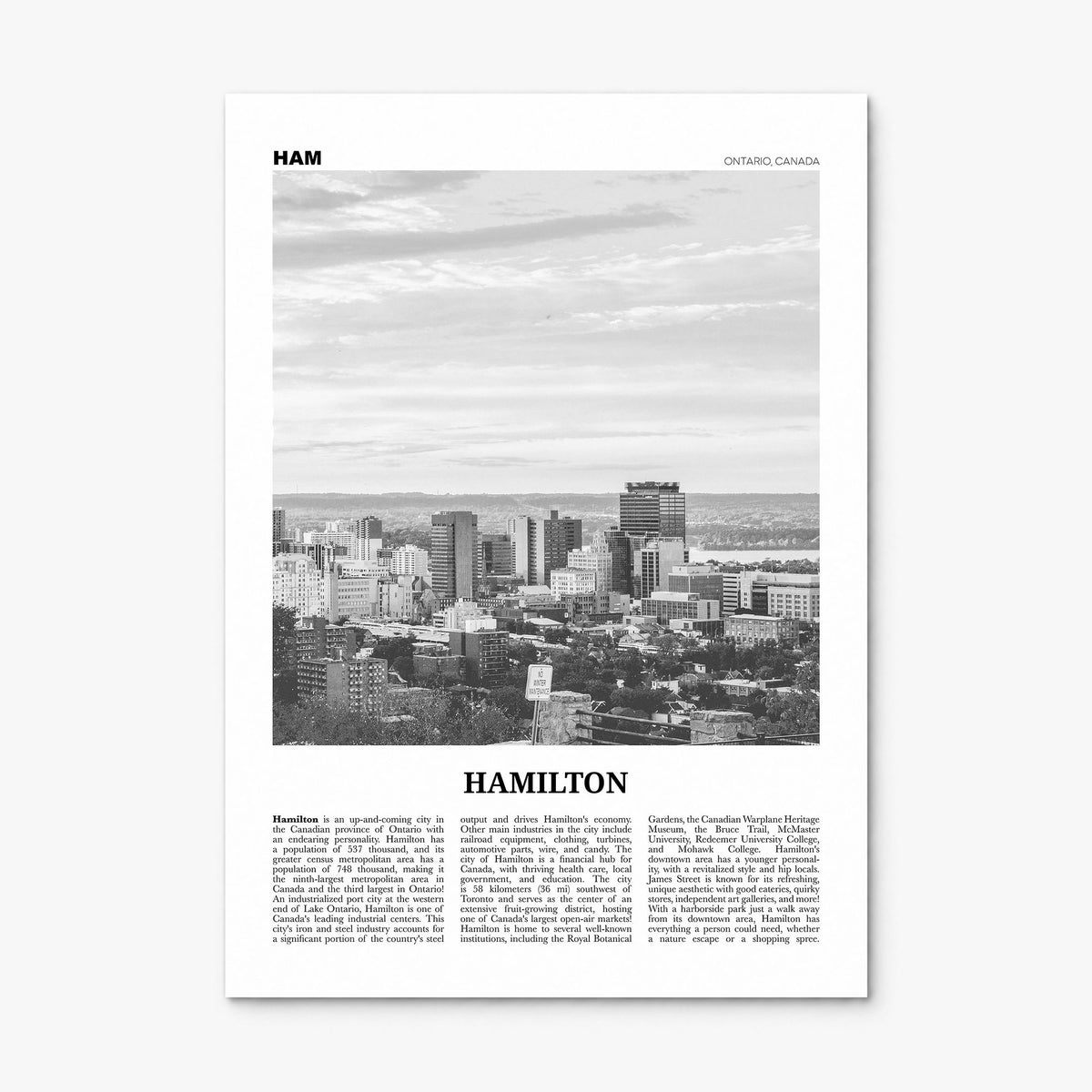 Hamilton, Canada Newspaper No 1 Poster, print only (unframed)