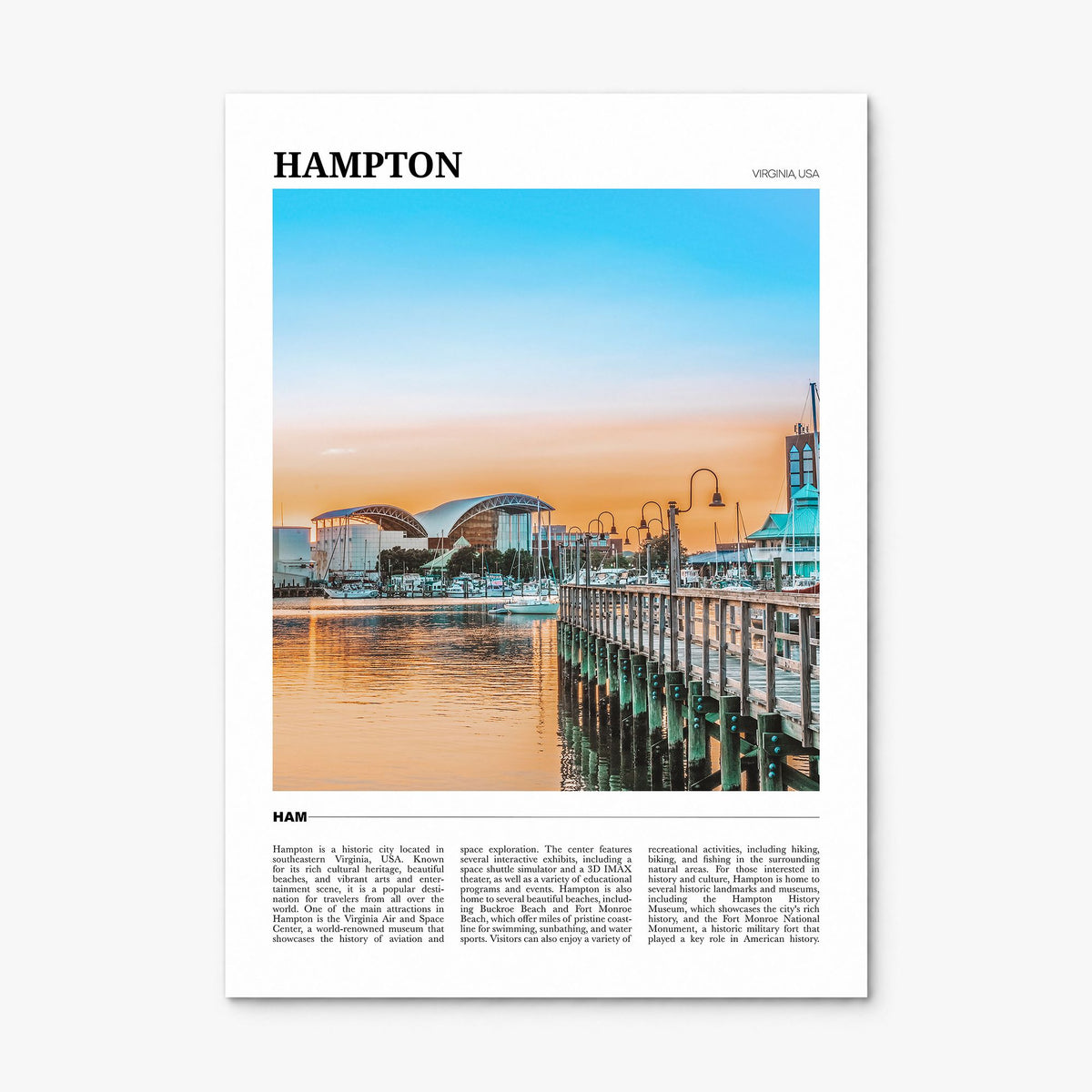 Hampton Travel Poster, print only (unframed)