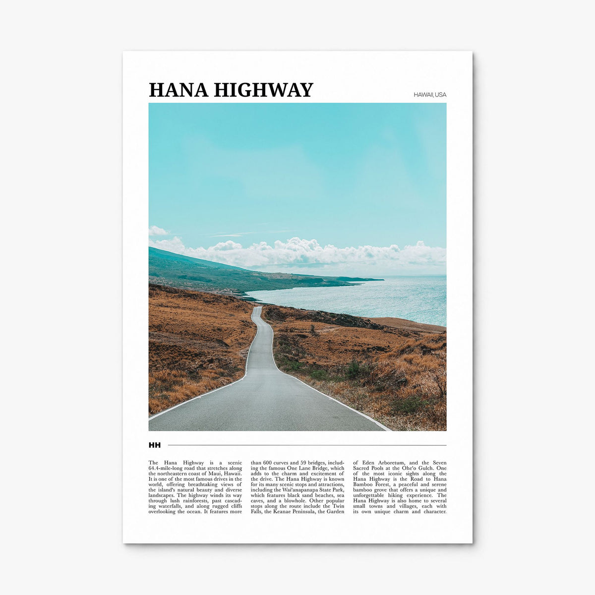 Hana Highway Travel Poster, print only (unframed)