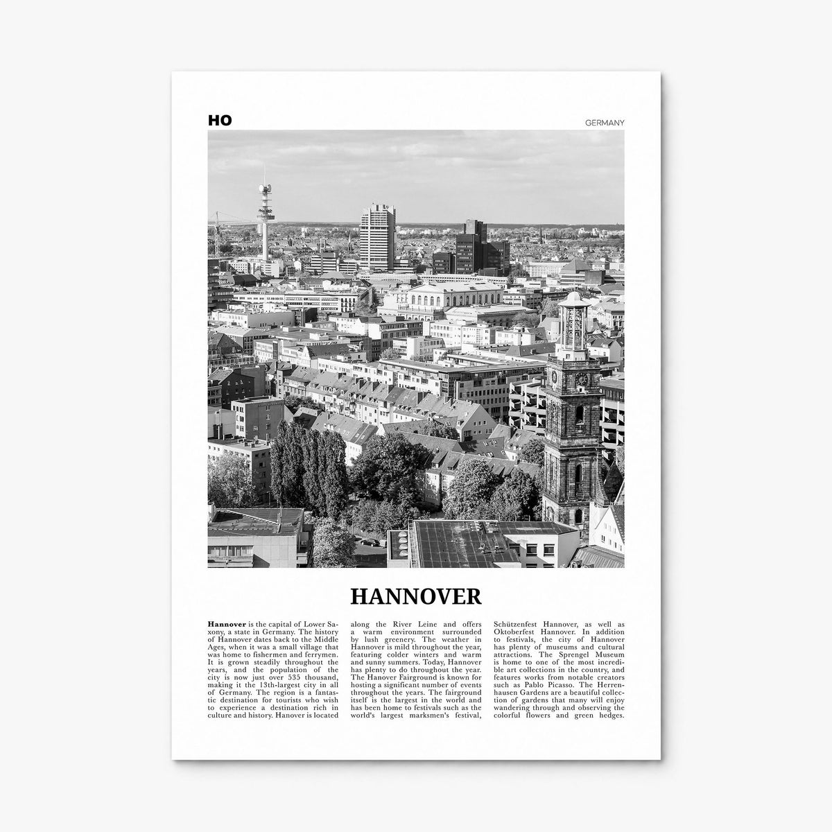 Hannover Newspaper Poster, print only (unframed)
