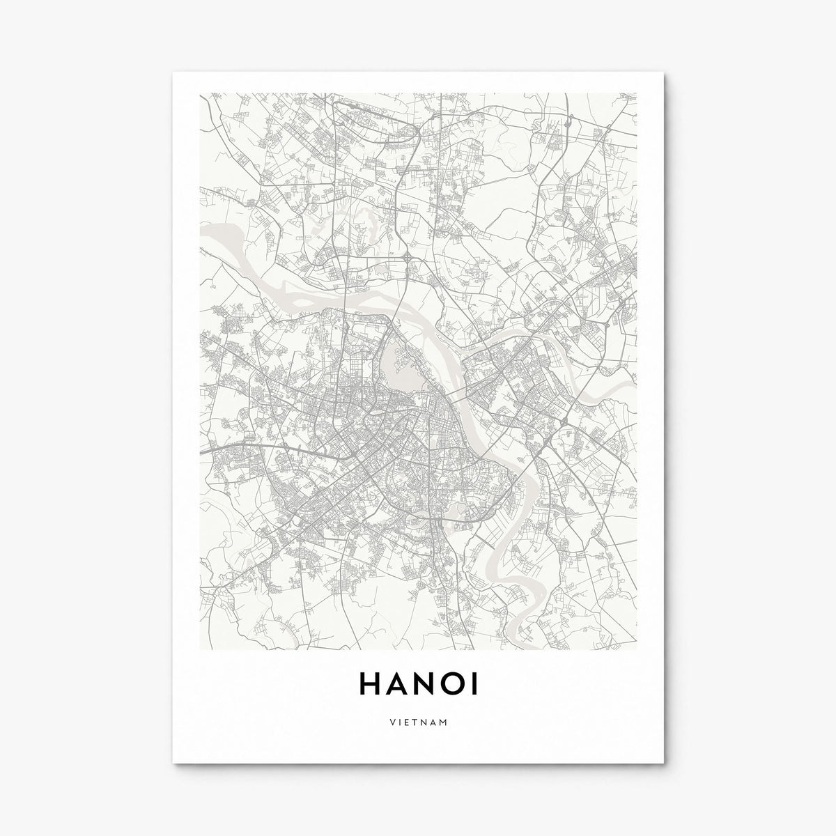 Hanoi Map Poster, print only (unframed)