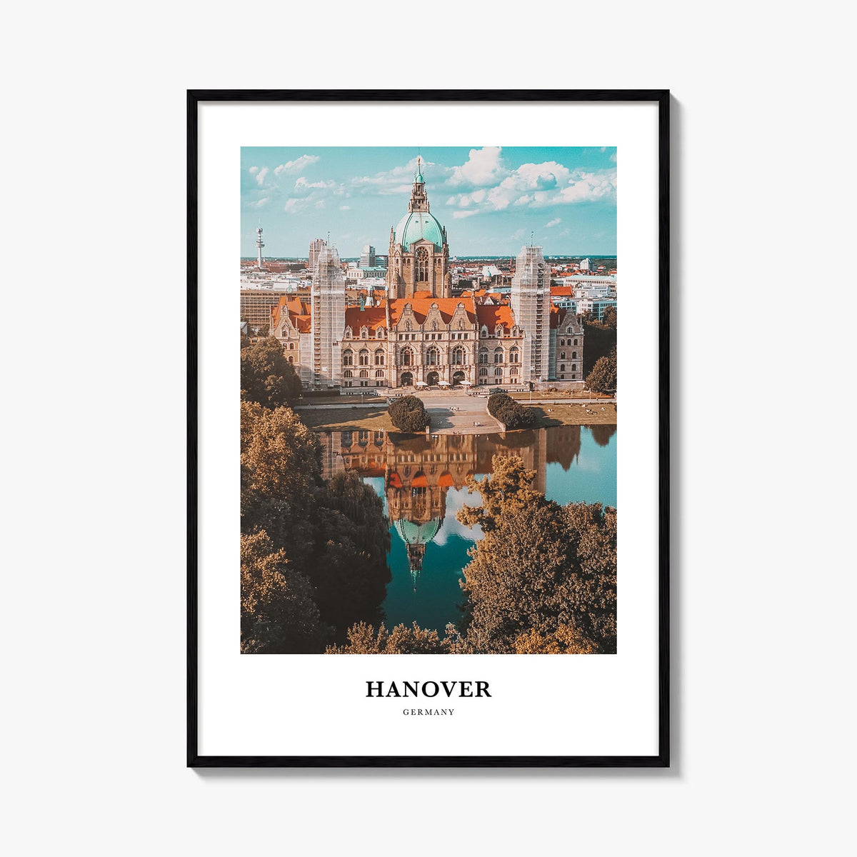 Hanover colorful classic poster of Maryland, USA – vertical wall art, unframed print shown in interior mockup