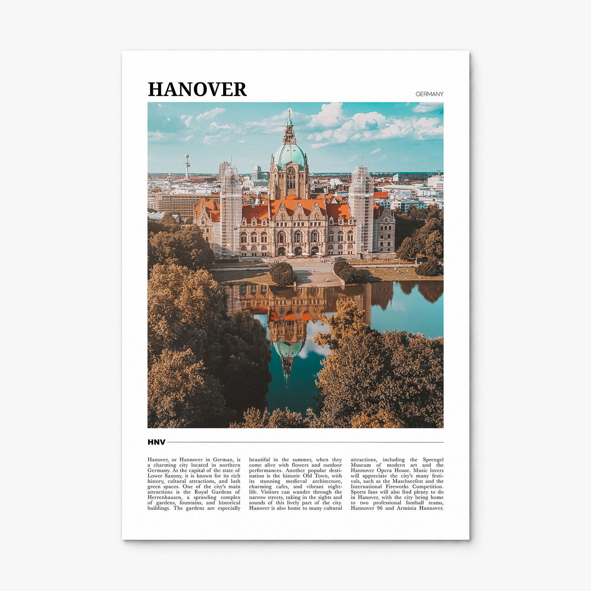 Hanover Travel Poster, print only (unframed)