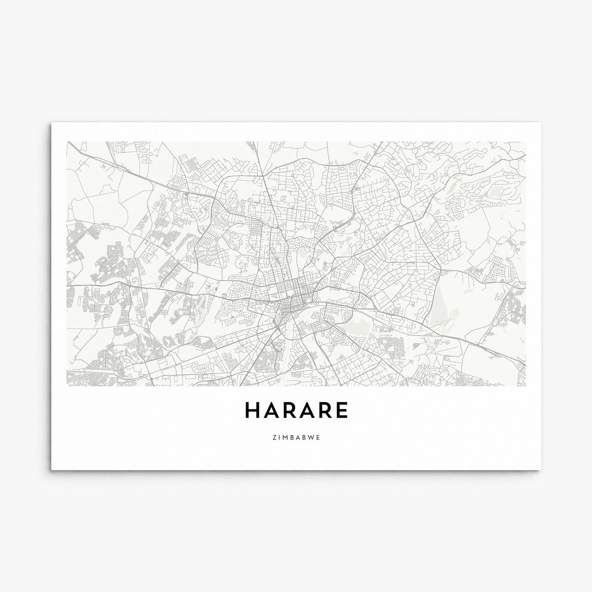 Harare Map Poster, print only (unframed)