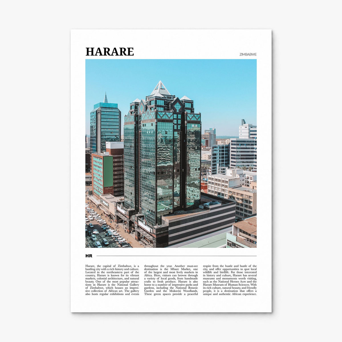 Harare Travel Poster, print only (unframed)