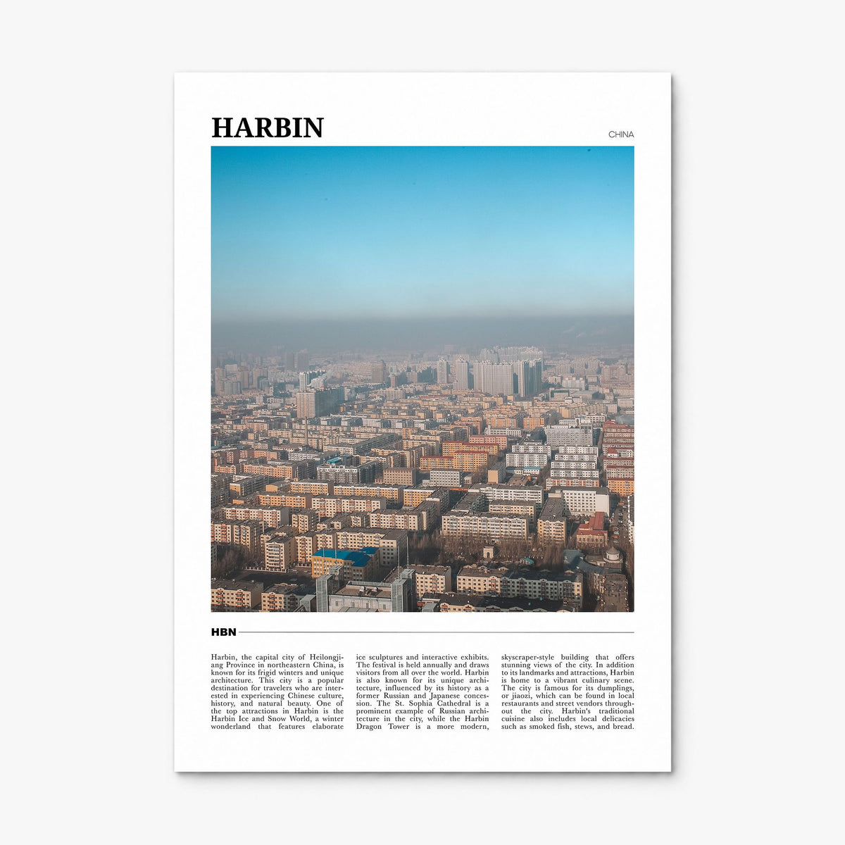 Harbin Travel Poster, print only (unframed)