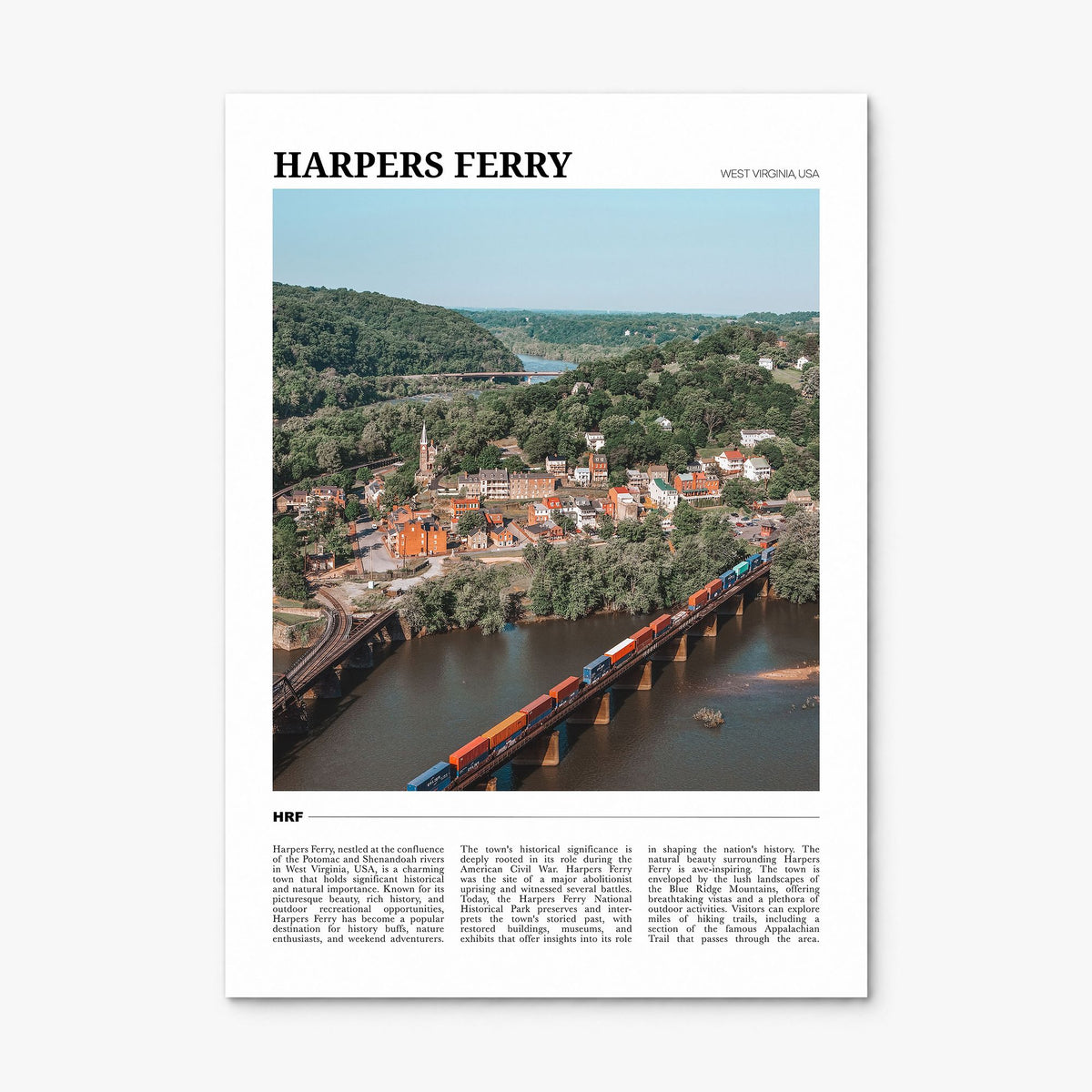 Harpers Ferry Travel Poster, print only (unframed)