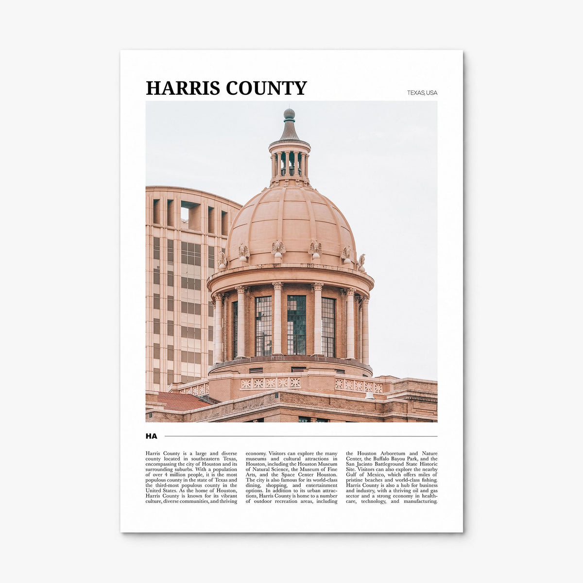 Harris County Travel Poster, print only (unframed)