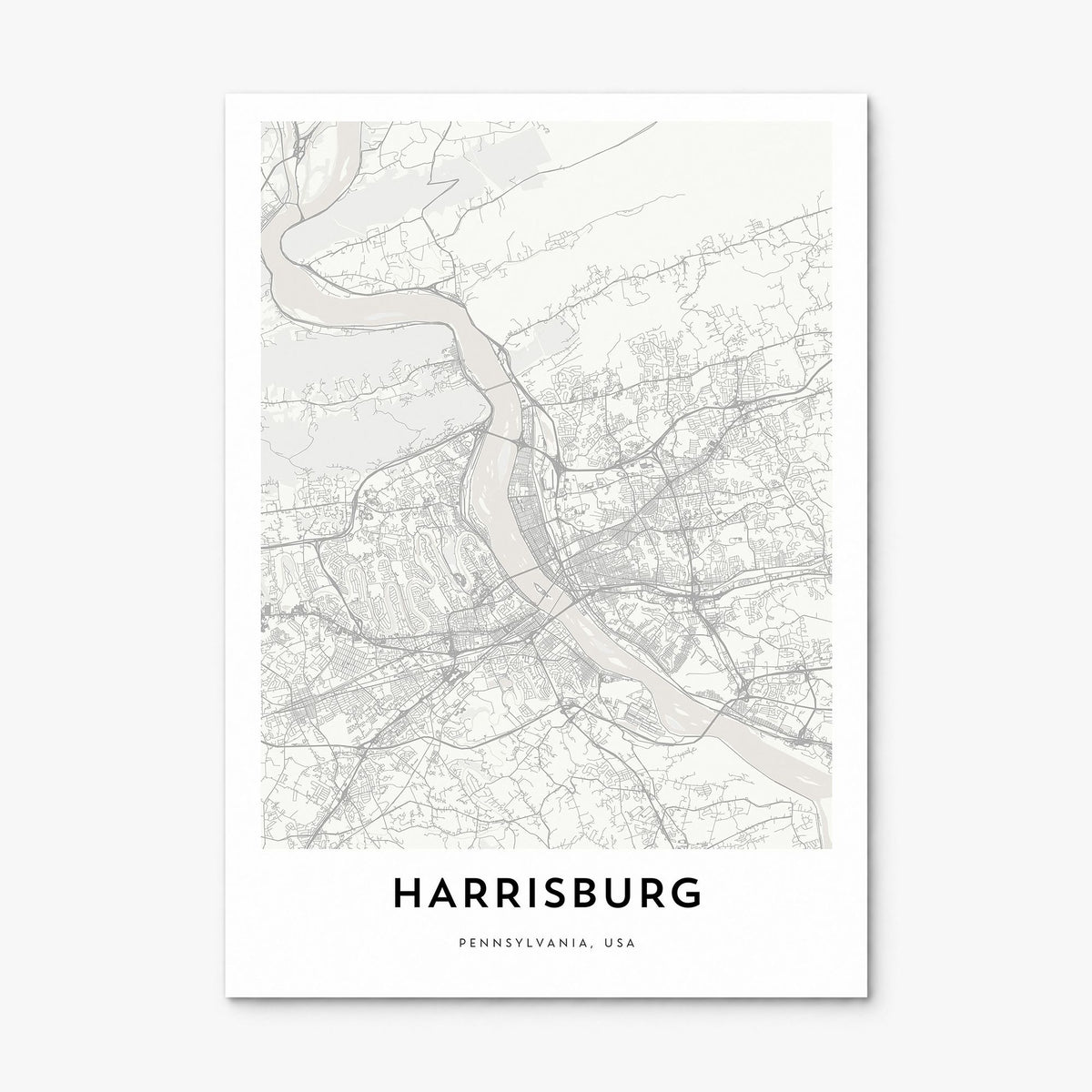 Harrisburg Map Poster, print only (unframed)