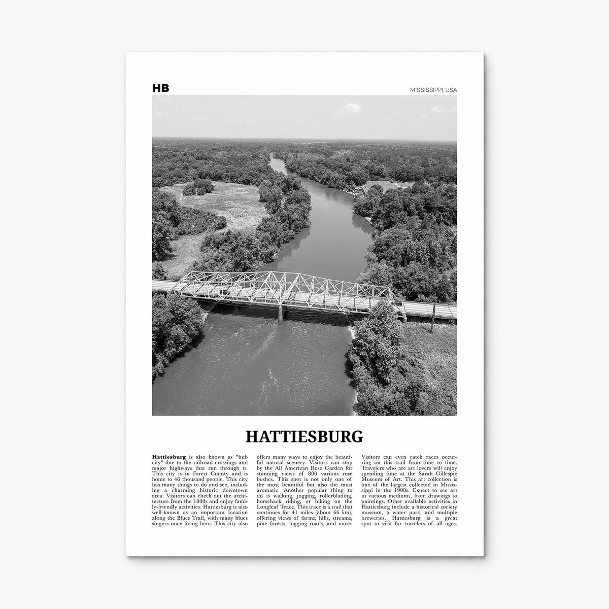 Hattiesburg Newspaper Poster, print only (unframed)
