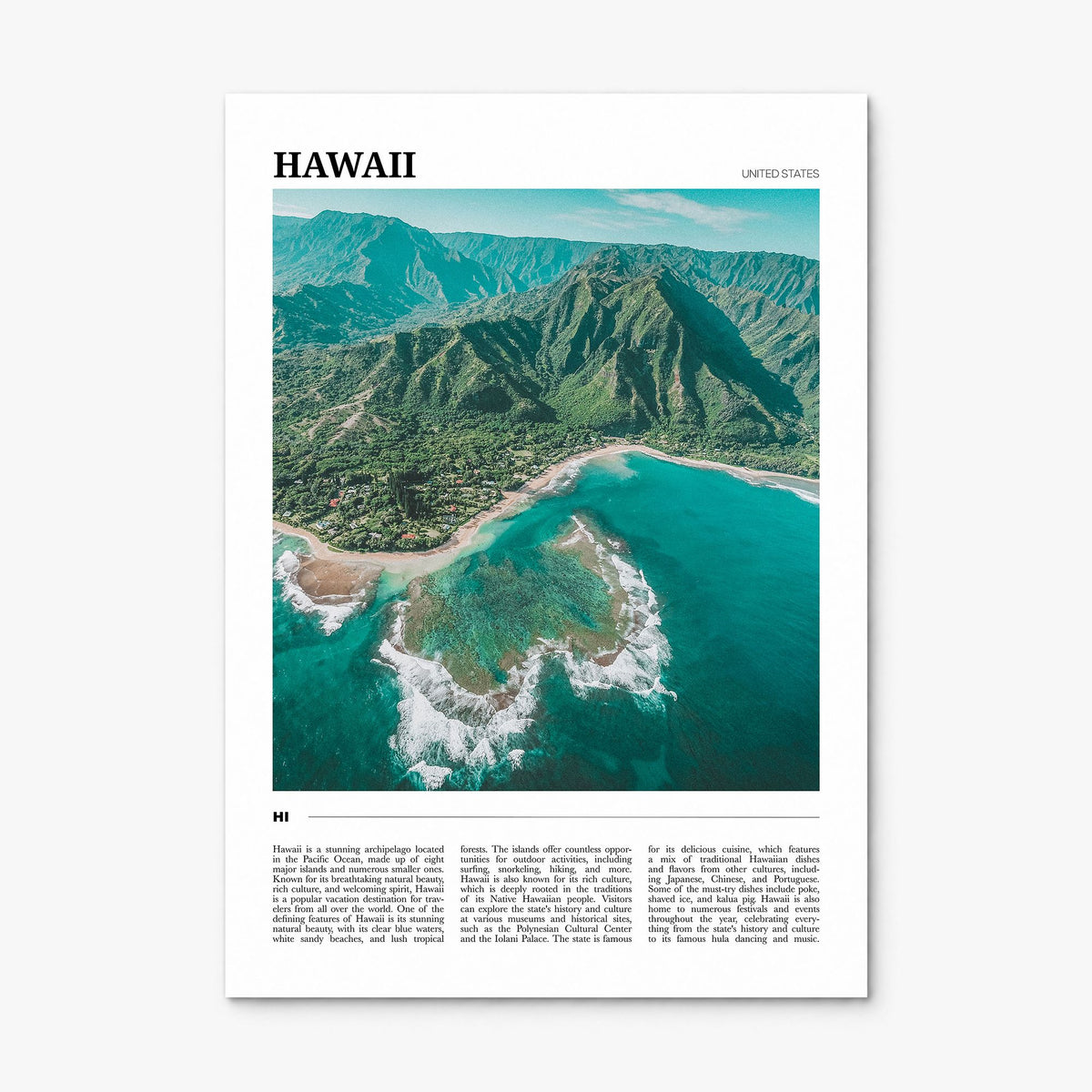 Hawaii Travel No 2 Poster, print only (unframed)