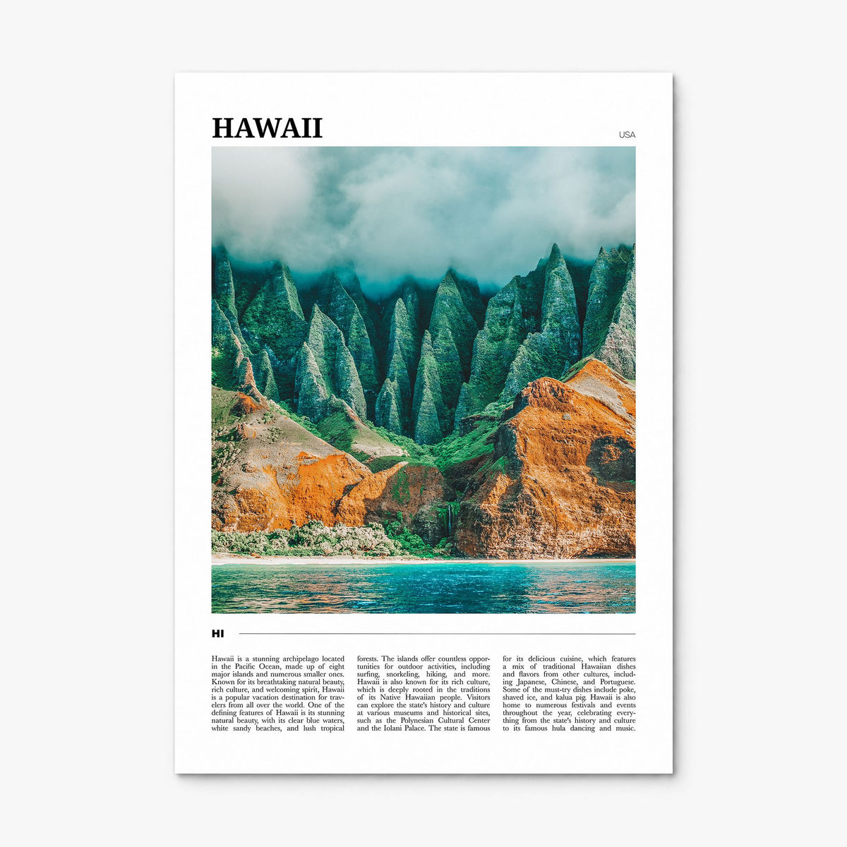 Hawaii Travel No 4 Poster, print only (unframed)
