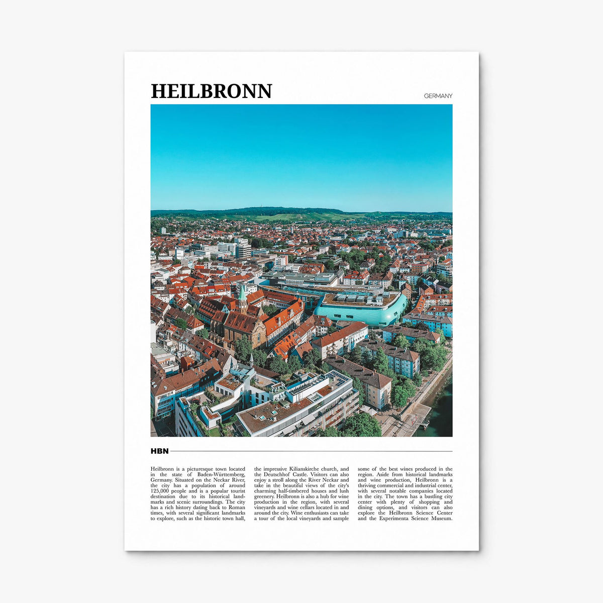 Heilbronn Travel Poster, print only (unframed)