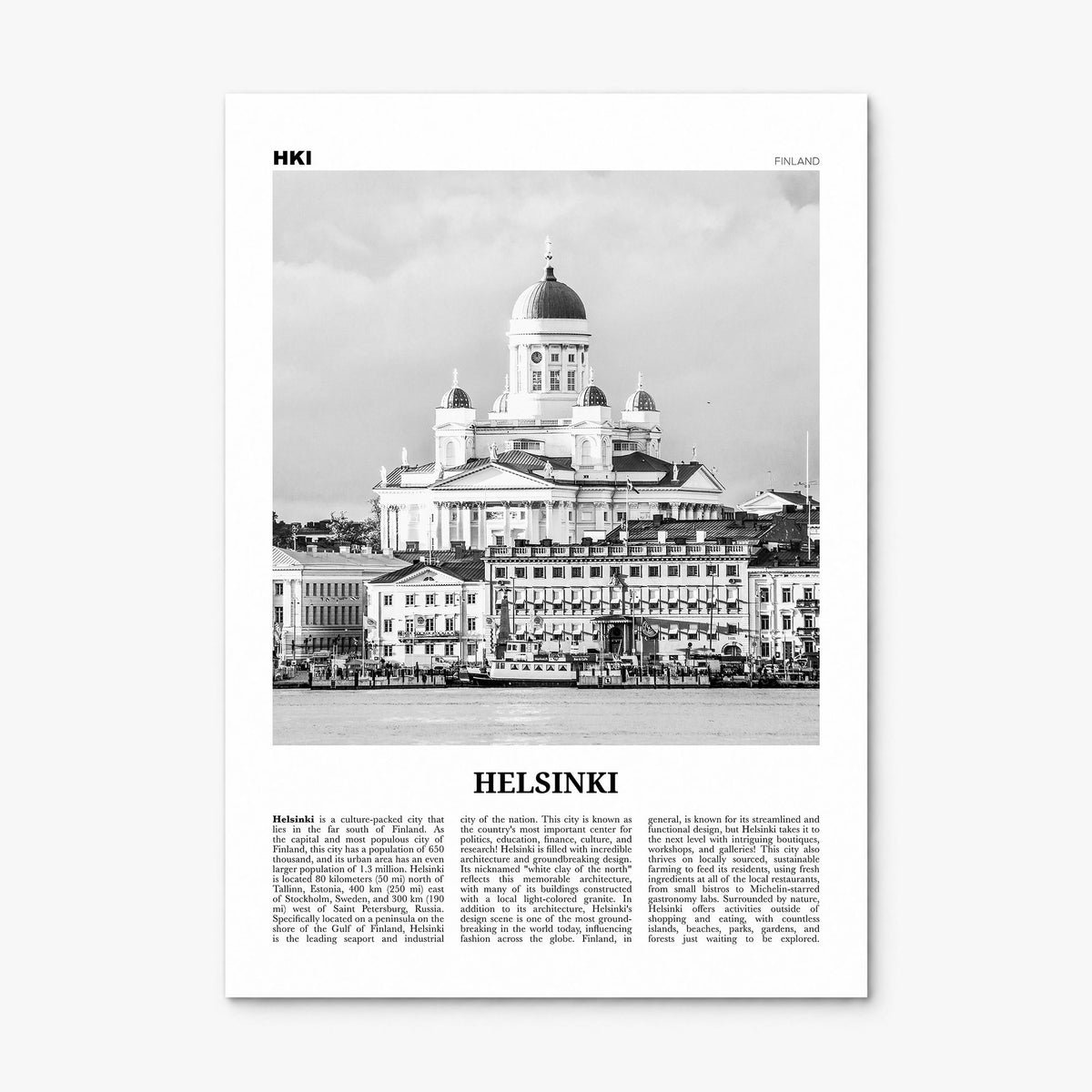 Helsinki Newspaper Poster, print only (unframed)