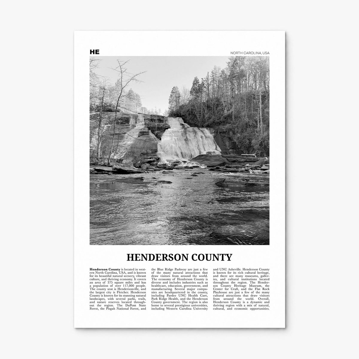 Henderson County, North Carolina Newspaper Poster, print only (unframed)